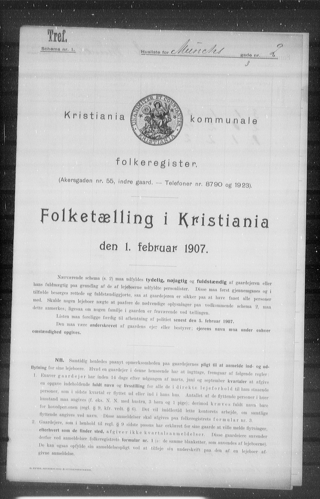 OBA, Kommunal folketelling 1.2.1907 for Kristiania kjøpstad, 1907, s. 34020