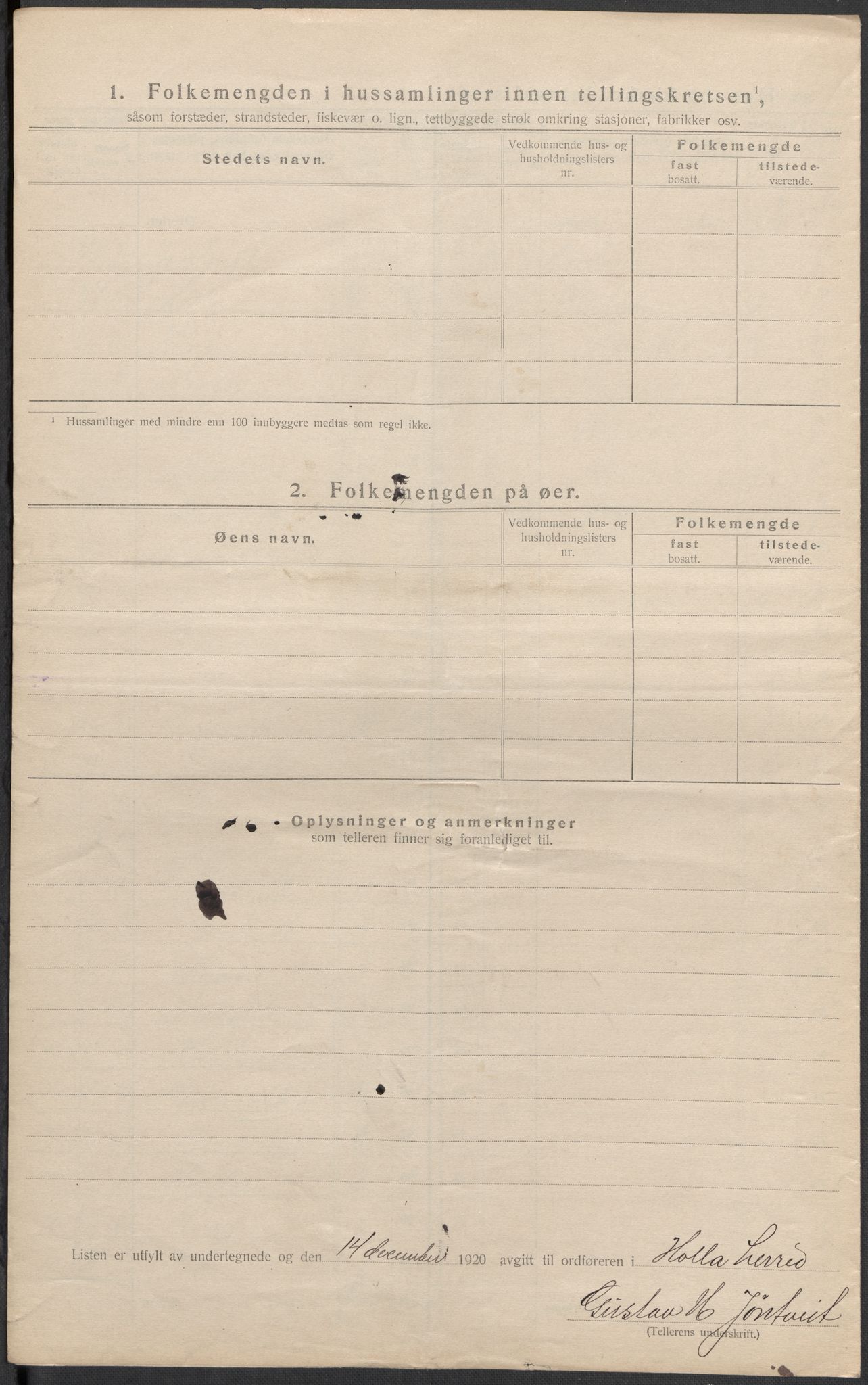 SAKO, Folketelling 1920 for 0819 Holla herred, 1920, s. 37