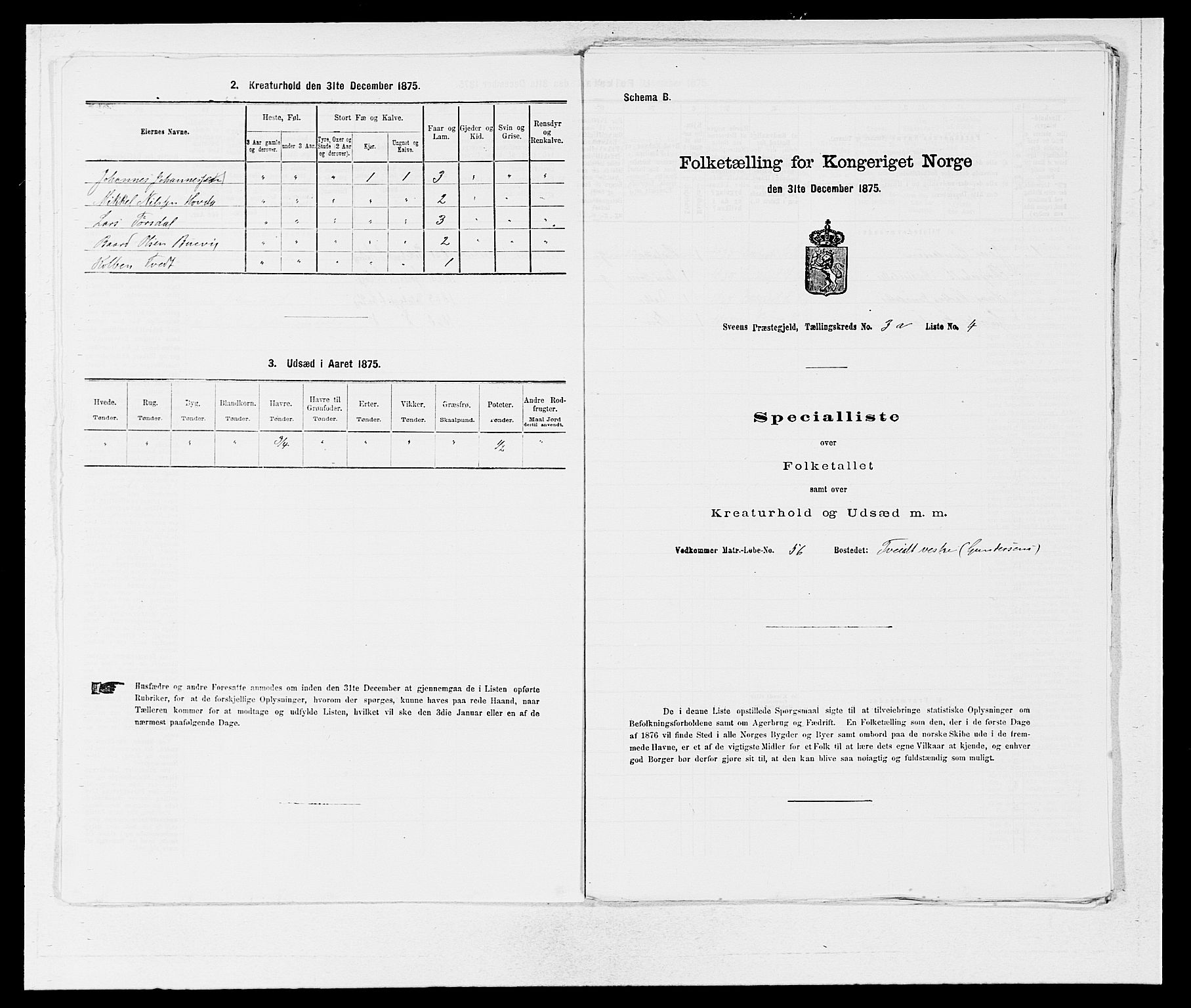 SAB, Folketelling 1875 for 1216P Sveio prestegjeld, 1875, s. 294