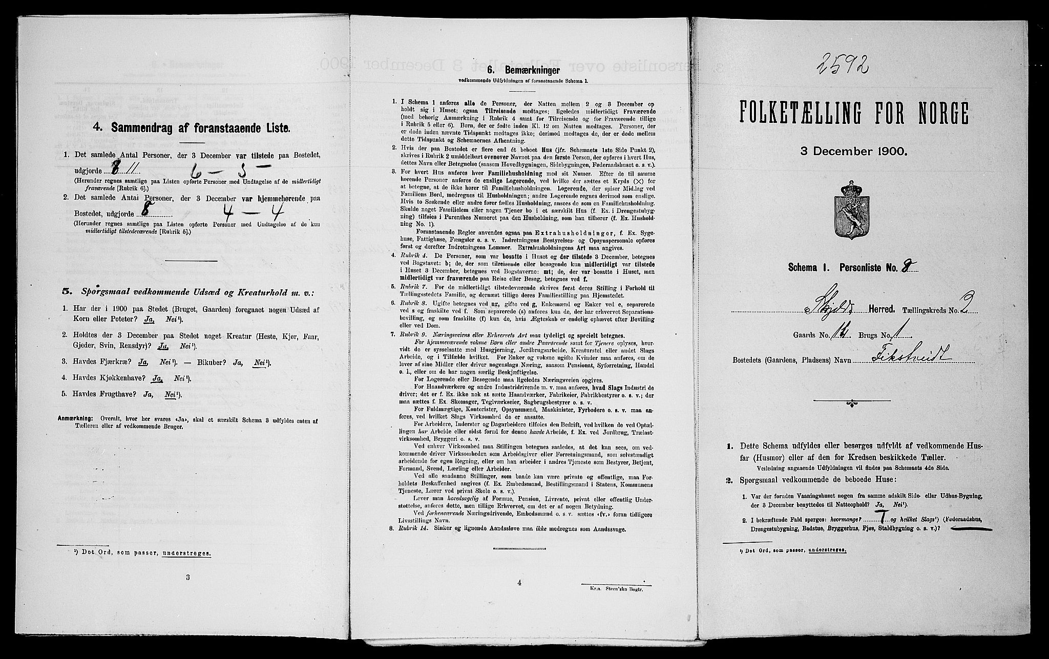 SAST, Folketelling 1900 for 1154 Skjold herred, 1900, s. 210
