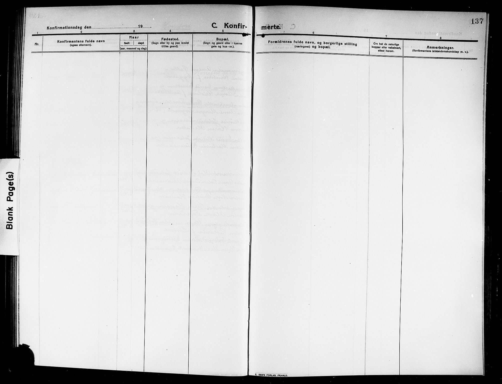 Norderhov kirkebøker, SAKO/A-237/G/Ga/L0009: Klokkerbok nr. I 9, 1913-1920, s. 137