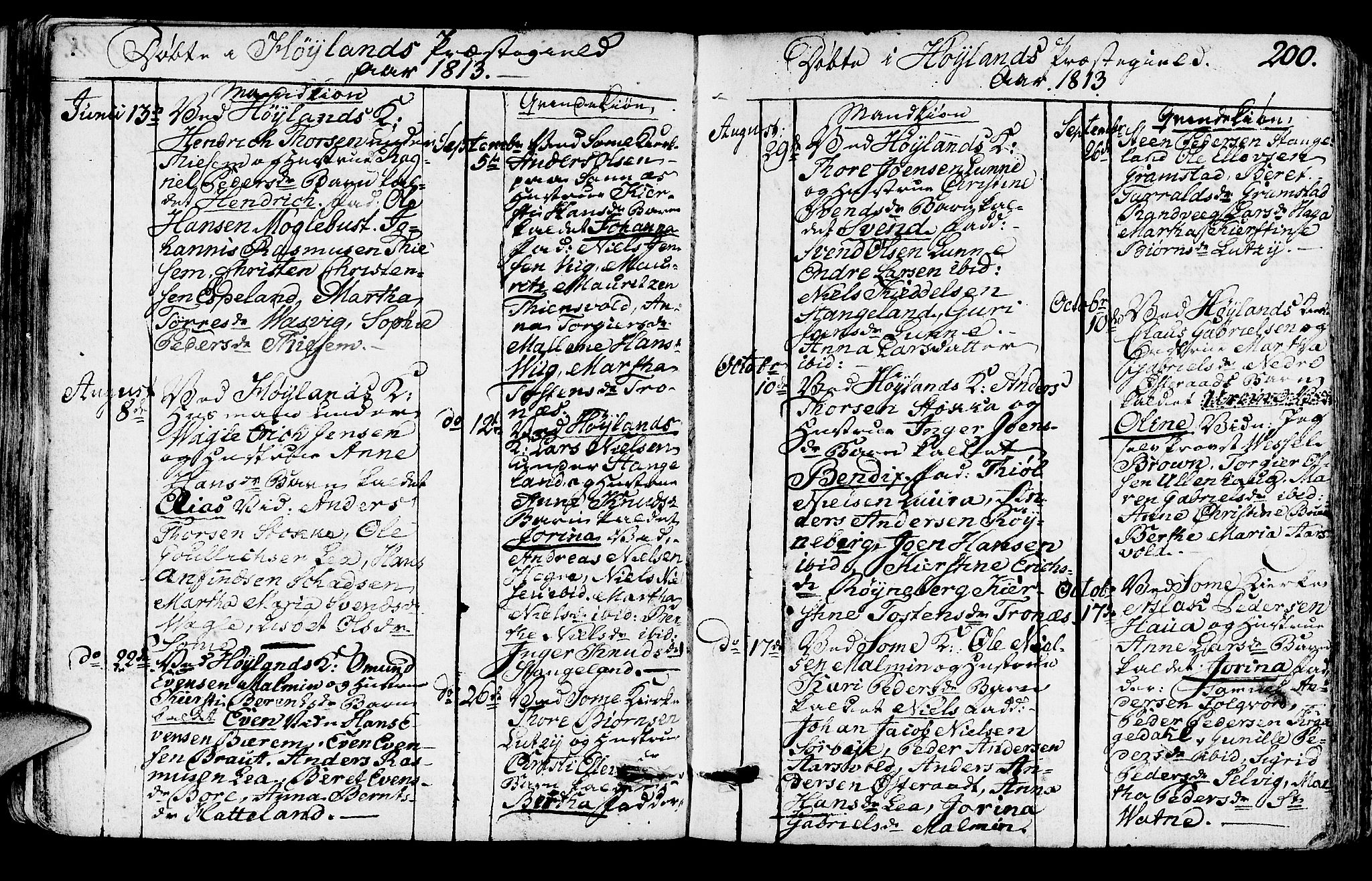 Høyland sokneprestkontor, AV/SAST-A-101799/001/30BA/L0005: Ministerialbok nr. A 5, 1804-1815, s. 200