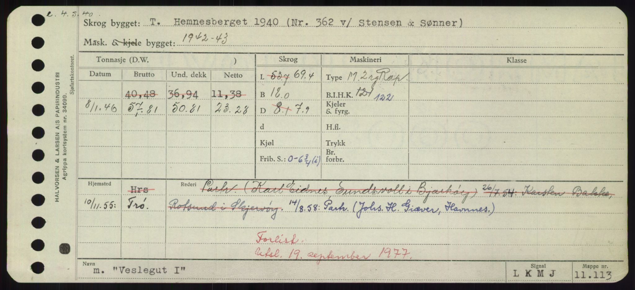 Sjøfartsdirektoratet med forløpere, Skipsmålingen, RA/S-1627/H/Hd/L0040: Fartøy, U-Ve, s. 555