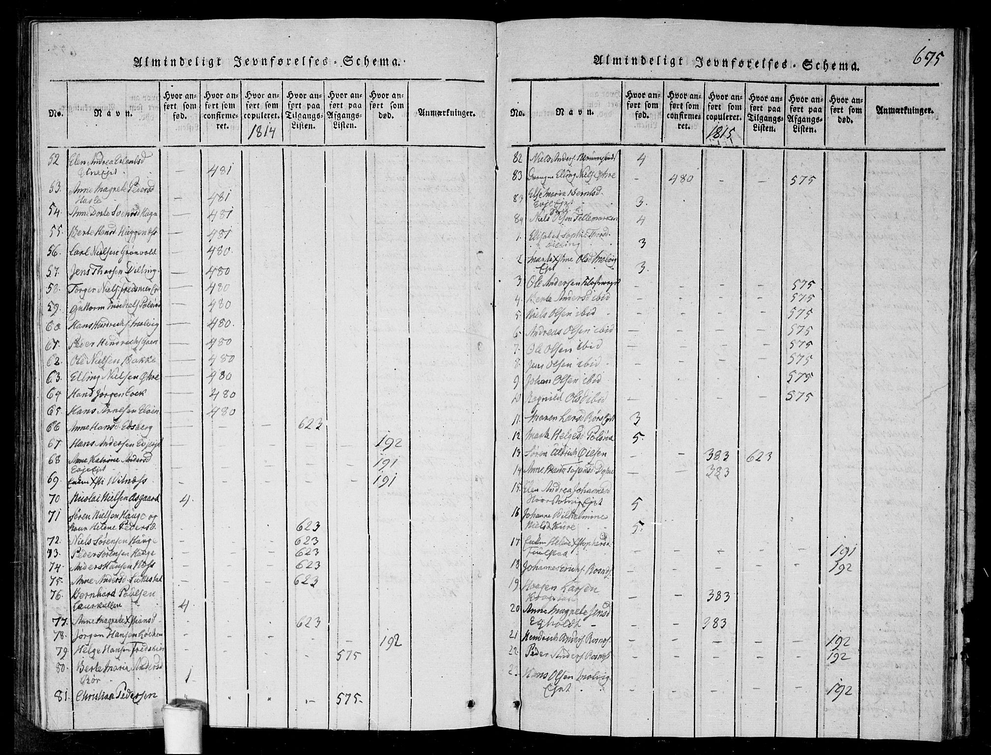 Rygge prestekontor Kirkebøker, AV/SAO-A-10084b/G/Ga/L0001: Klokkerbok nr. 1, 1814-1871, s. 674-675