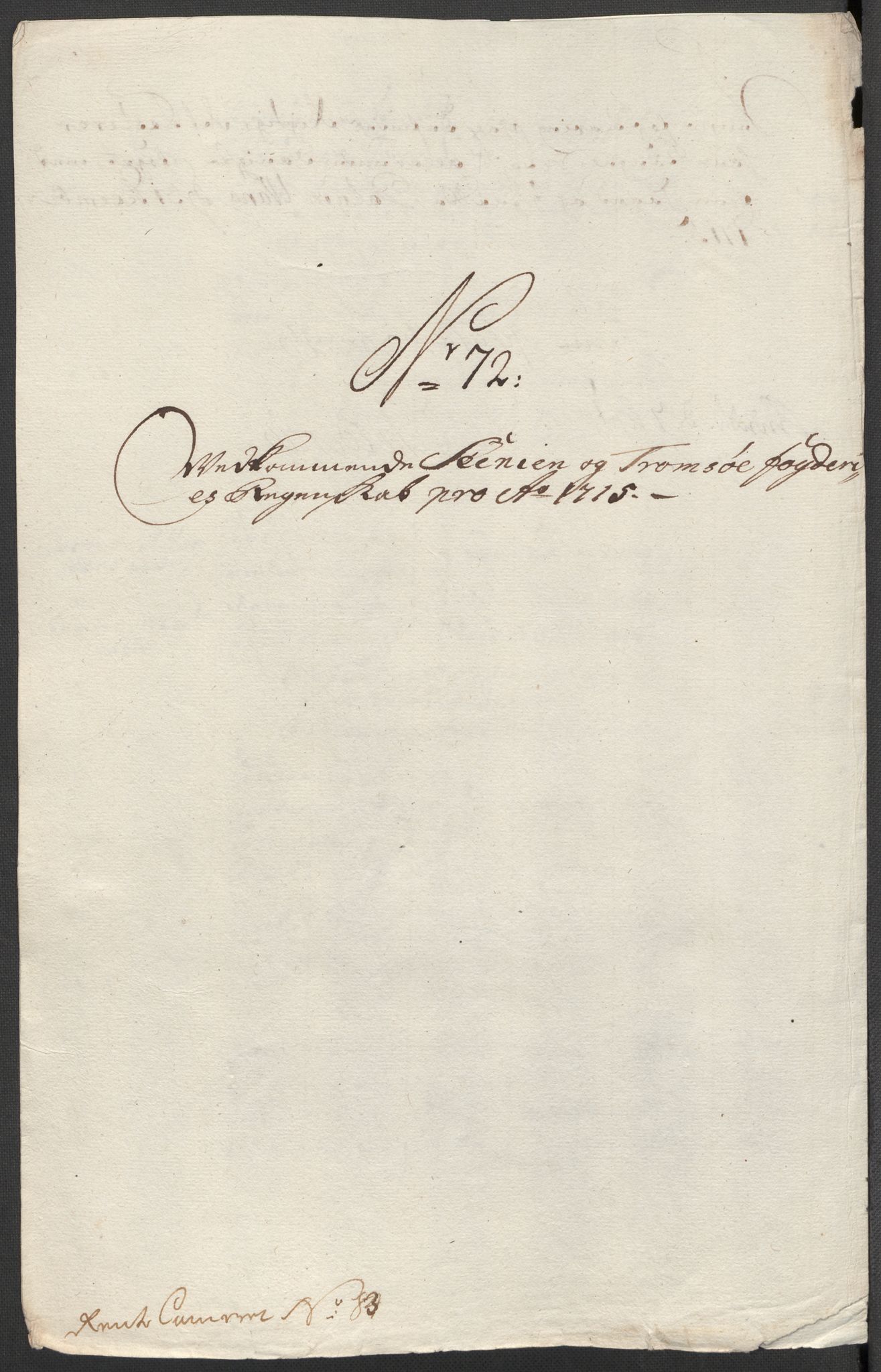 Rentekammeret inntil 1814, Reviderte regnskaper, Fogderegnskap, RA/EA-4092/R68/L4761: Fogderegnskap Senja og Troms, 1715, s. 306