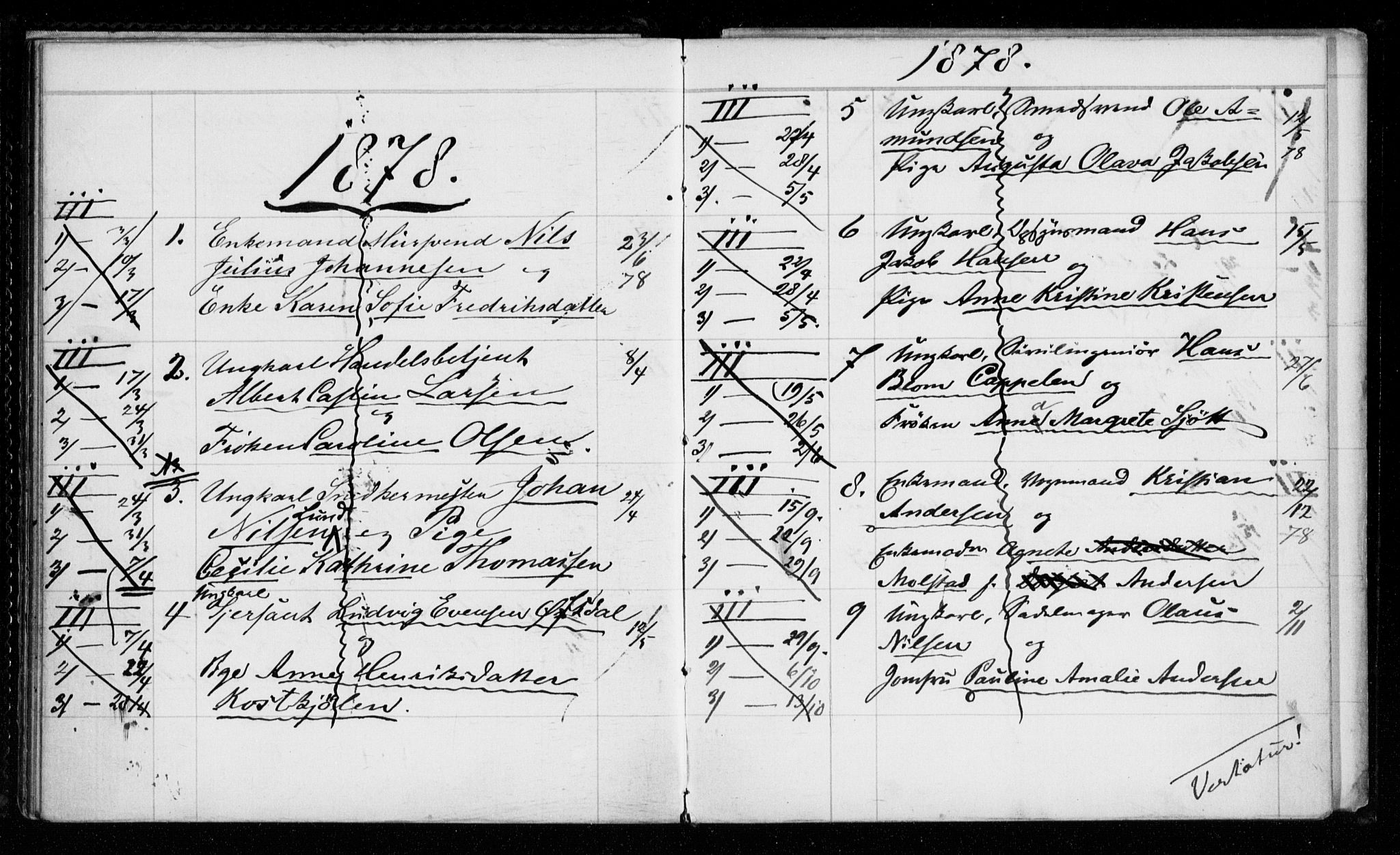 Garnisonsmenigheten Kirkebøker, AV/SAO-A-10846/H/Hb/L0001: Lysningsprotokoll nr. II 1, 1865-1911