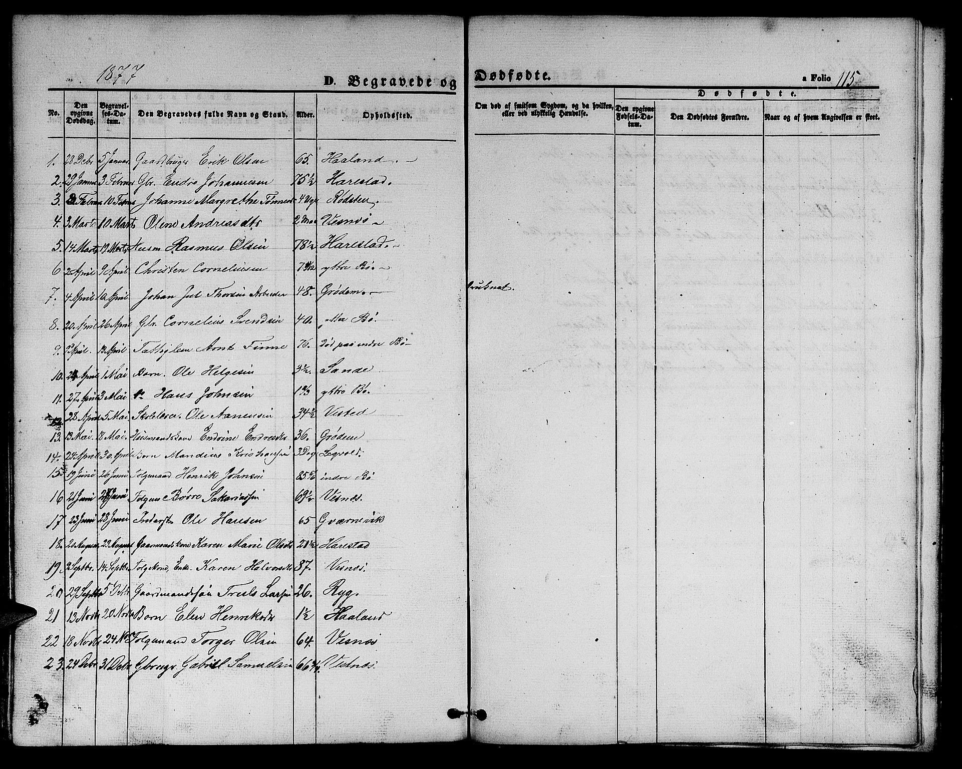 Hetland sokneprestkontor, SAST/A-101826/30/30BB/L0002: Klokkerbok nr. B 2, 1856-1891, s. 115