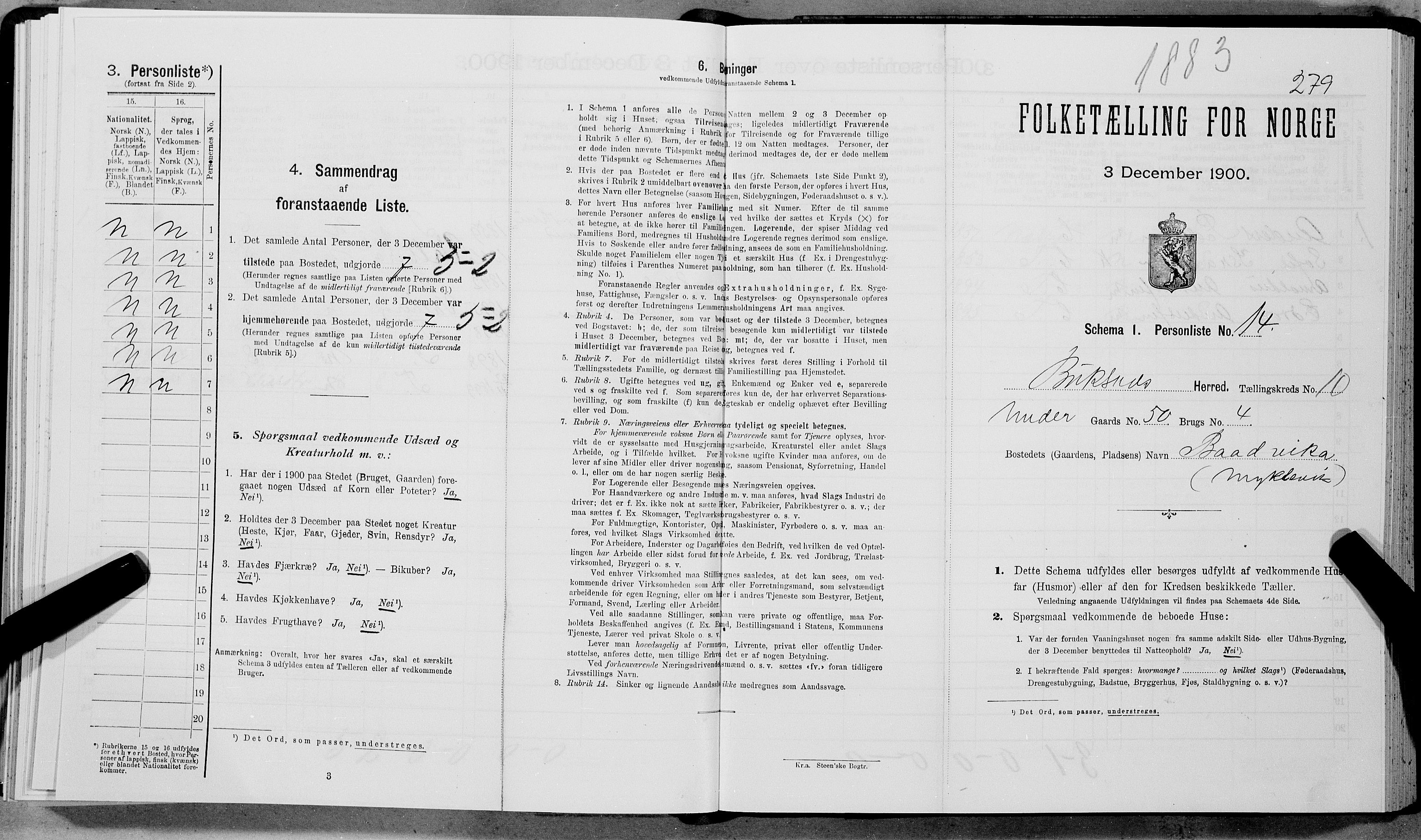 SAT, Folketelling 1900 for 1860 Buksnes herred, 1900, s. 1346