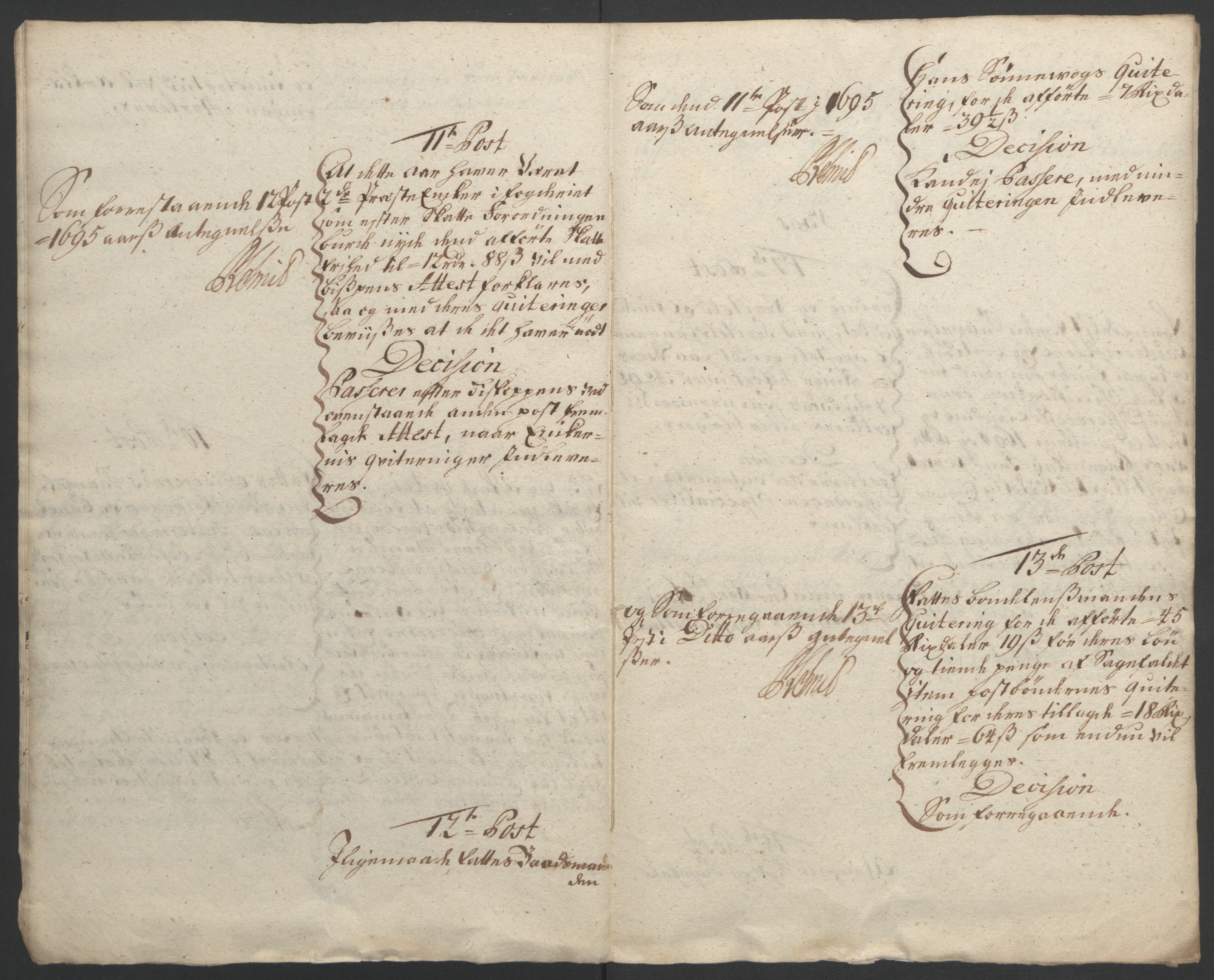 Rentekammeret inntil 1814, Reviderte regnskaper, Fogderegnskap, AV/RA-EA-4092/R51/L3183: Fogderegnskap Nordhordland og Voss, 1695-1697, s. 298