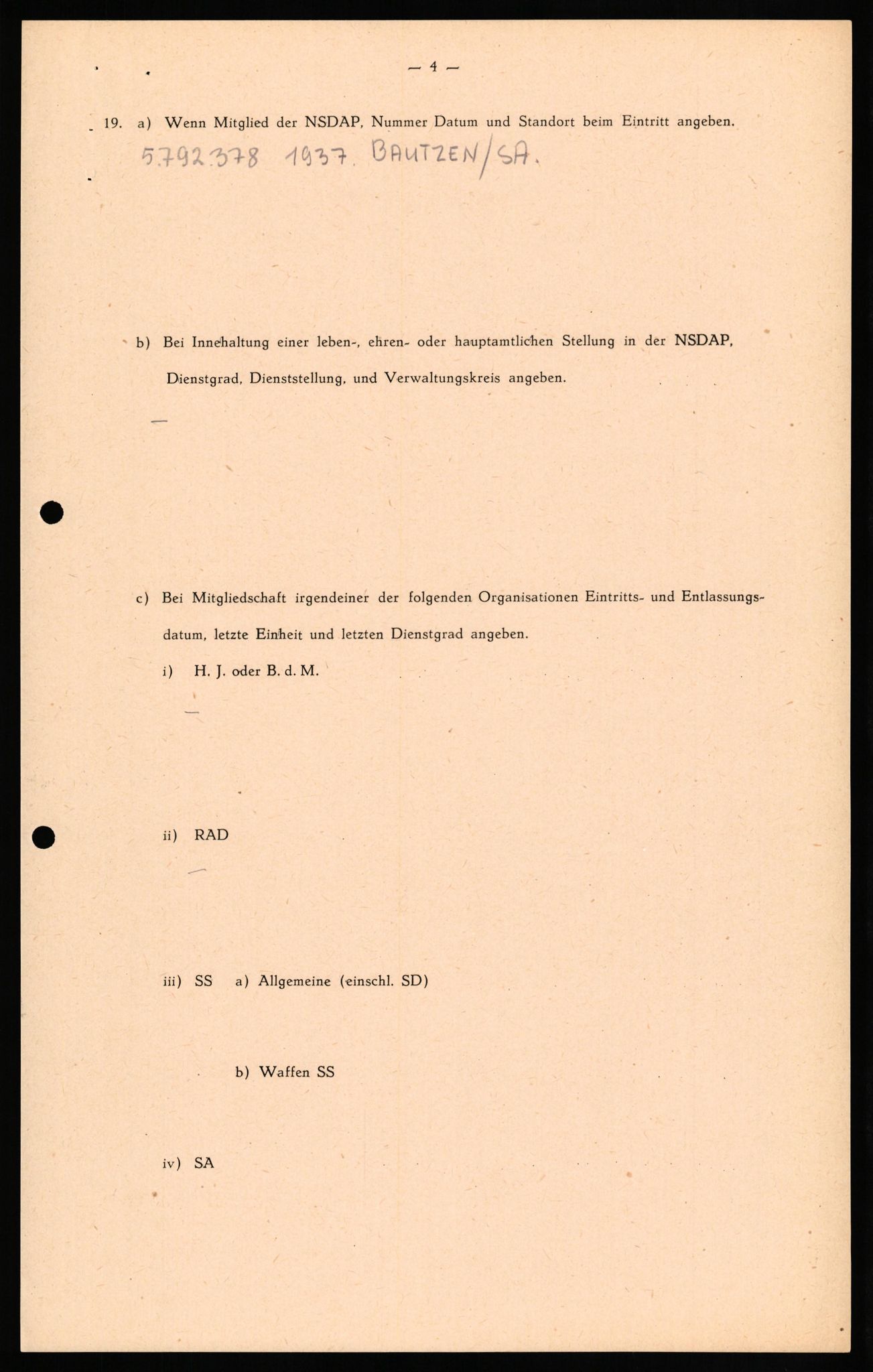 Forsvaret, Forsvarets overkommando II, RA/RAFA-3915/D/Db/L0022: CI Questionaires. Tyske okkupasjonsstyrker i Norge. Tyskere., 1945-1946, s. 150