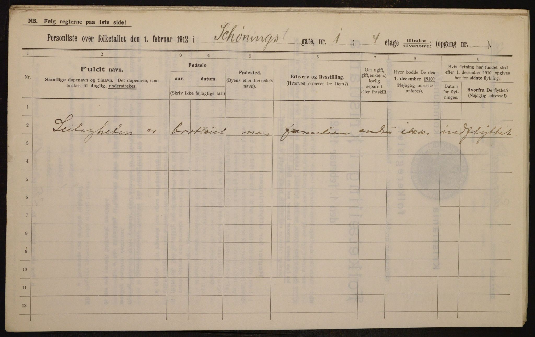 OBA, Kommunal folketelling 1.2.1912 for Kristiania, 1912, s. 93545