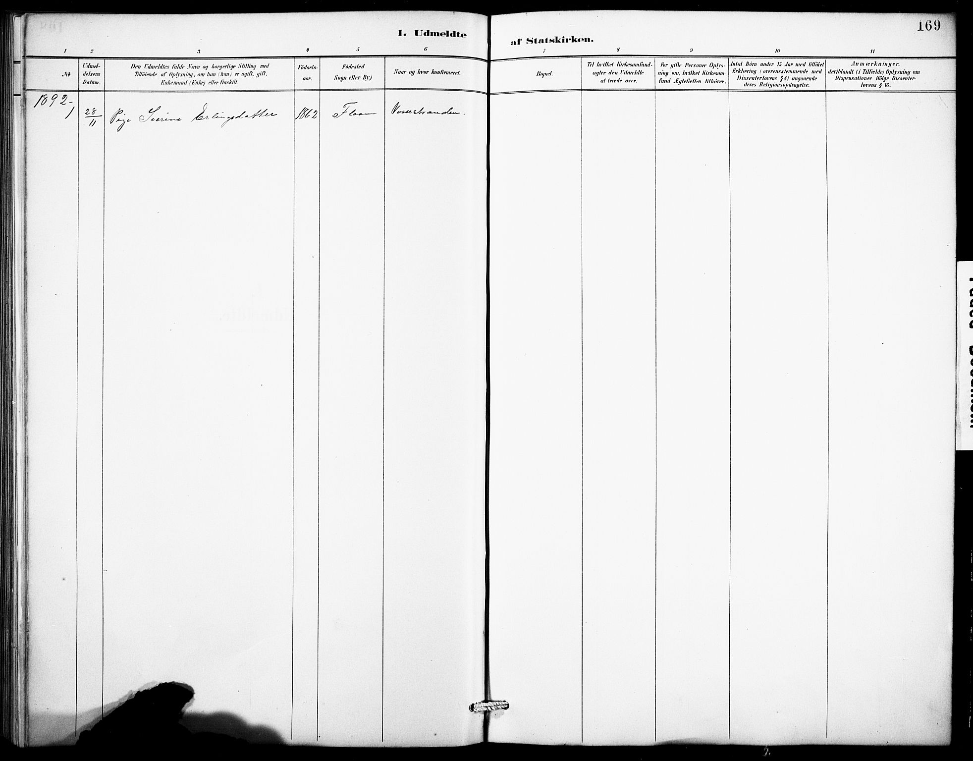 Aurland sokneprestembete, AV/SAB-A-99937/H/Hb/Hbb/L0002: Klokkerbok nr. B 2, 1887-1929, s. 169