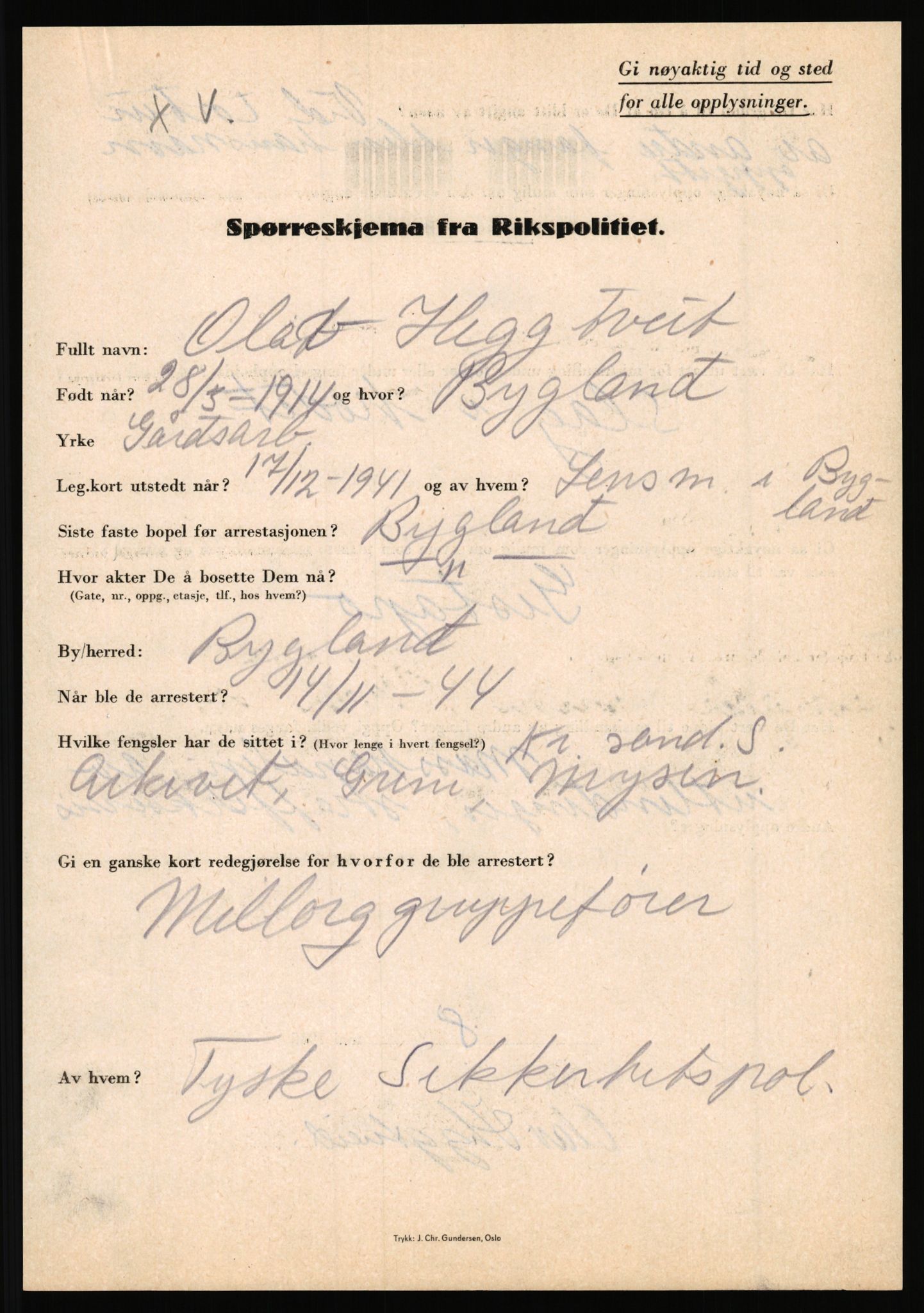 Rikspolitisjefen, AV/RA-S-1560/L/L0006: Hansen, Adolf Boye - Hemstad, Gunnar, 1940-1945, s. 953