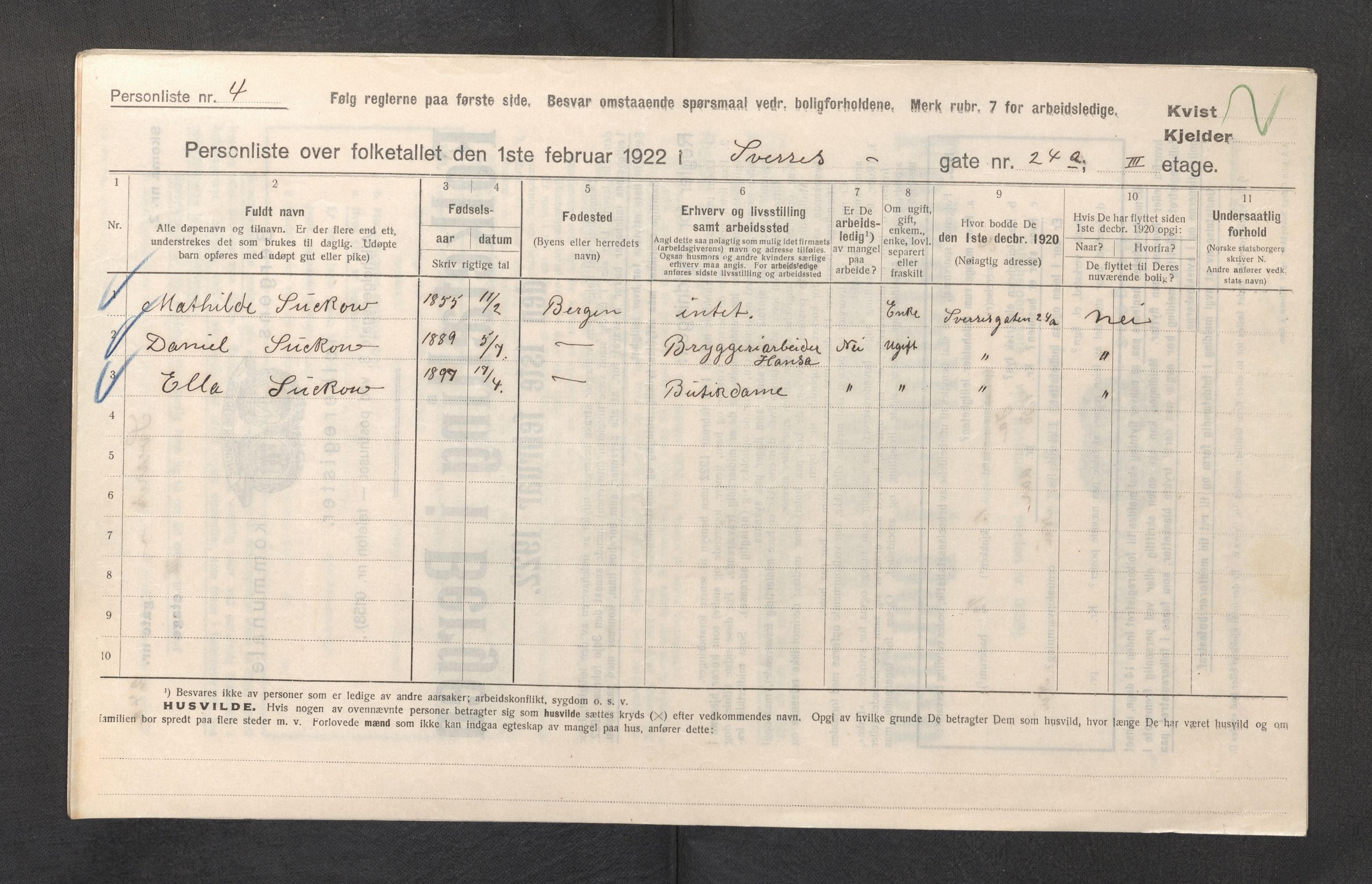 SAB, Kommunal folketelling 1922 for Bergen kjøpstad, 1922, s. 41976