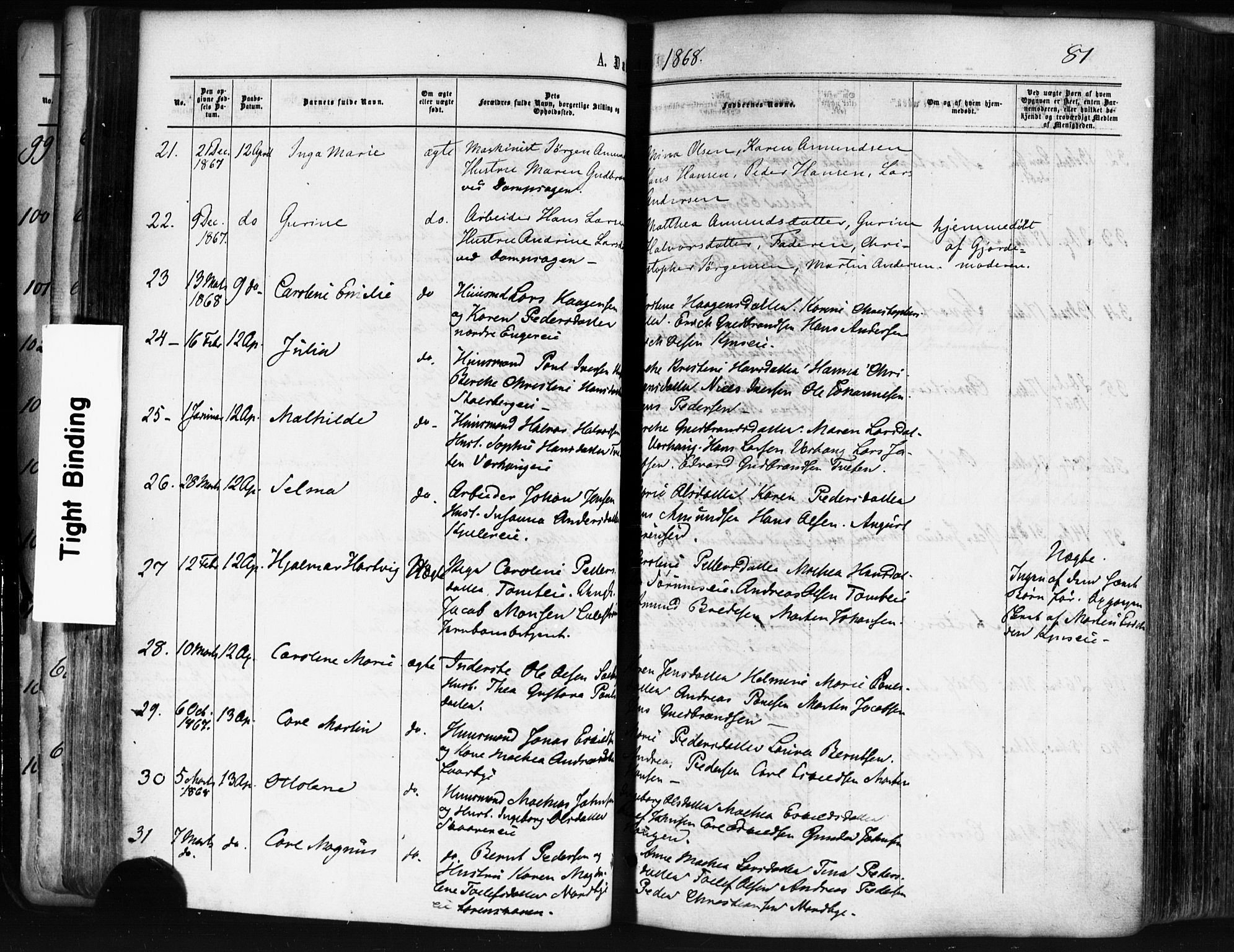 Skedsmo prestekontor Kirkebøker, AV/SAO-A-10033a/F/Fa/L0011: Ministerialbok nr. I 11, 1866-1876, s. 81