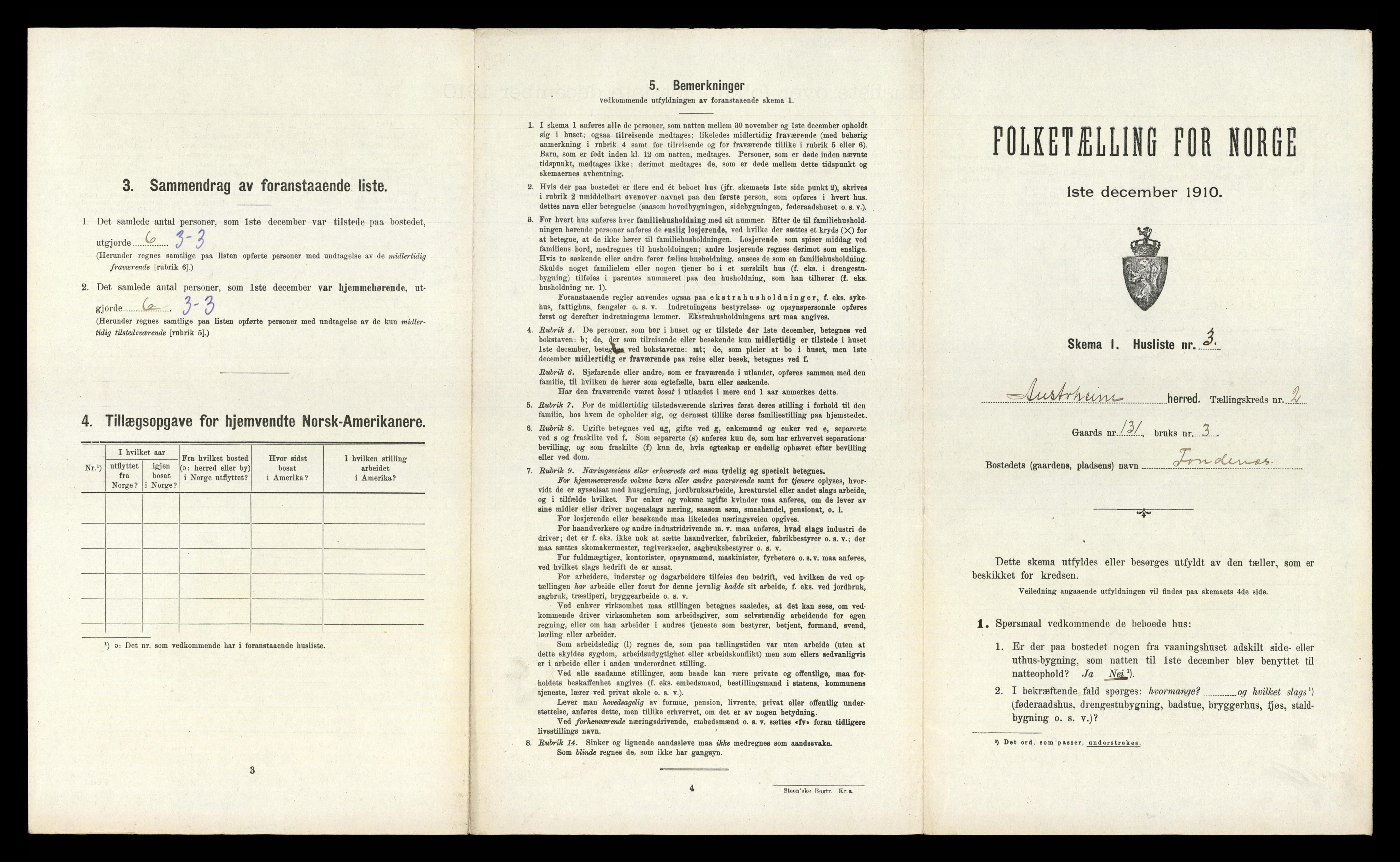 RA, Folketelling 1910 for 1264 Austrheim herred, 1910, s. 98