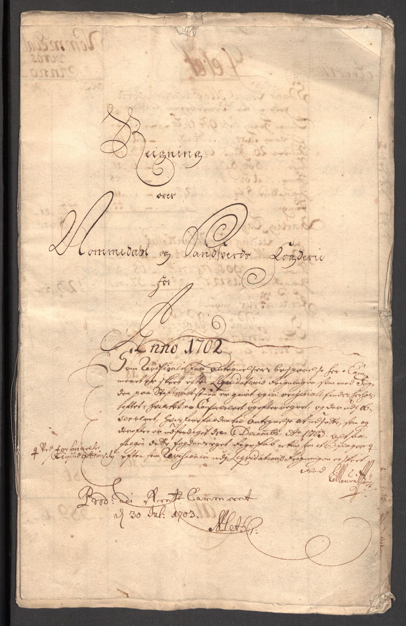 Rentekammeret inntil 1814, Reviderte regnskaper, Fogderegnskap, AV/RA-EA-4092/R24/L1580: Fogderegnskap Numedal og Sandsvær, 1702, s. 4