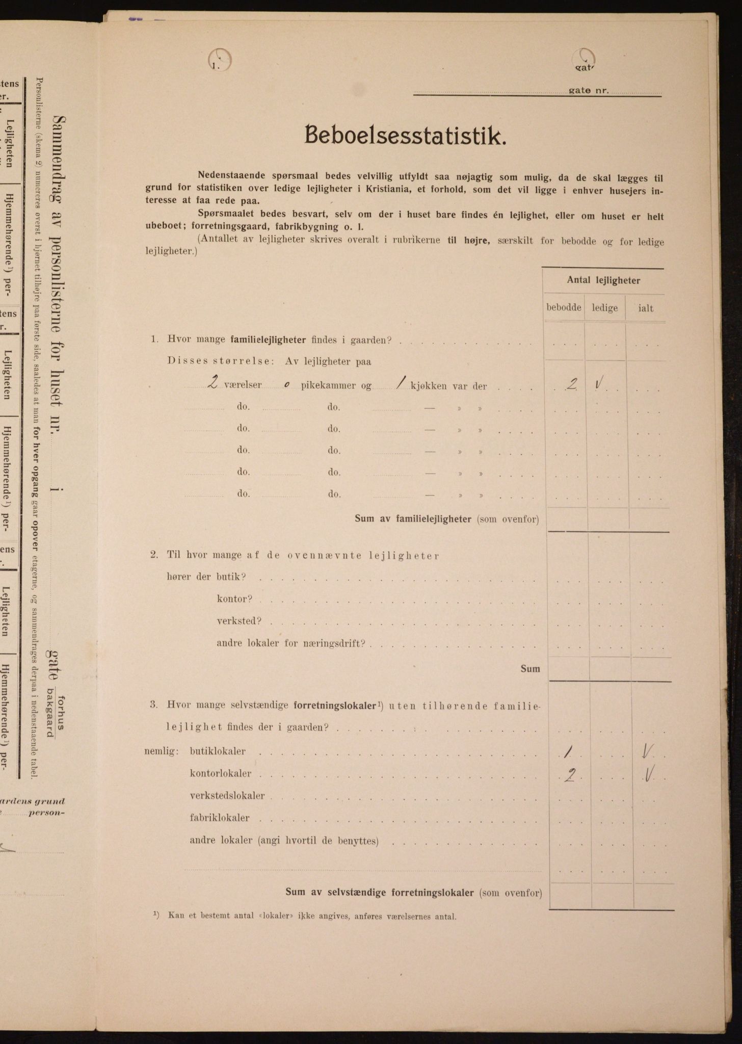 OBA, Kommunal folketelling 1.2.1909 for Kristiania kjøpstad, 1909, s. 66989