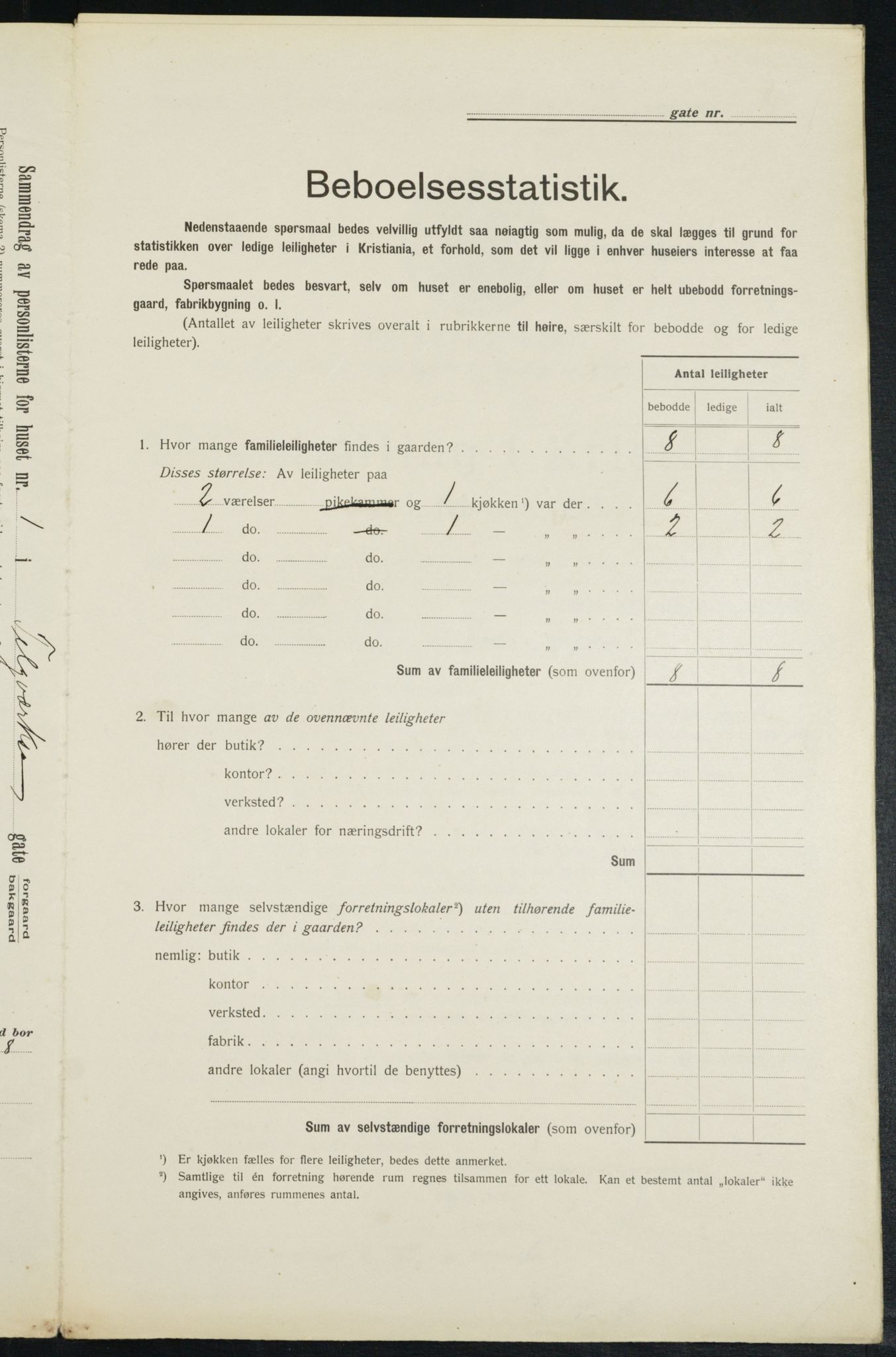 OBA, Kommunal folketelling 1.2.1913 for Kristiania, 1913, s. 107401