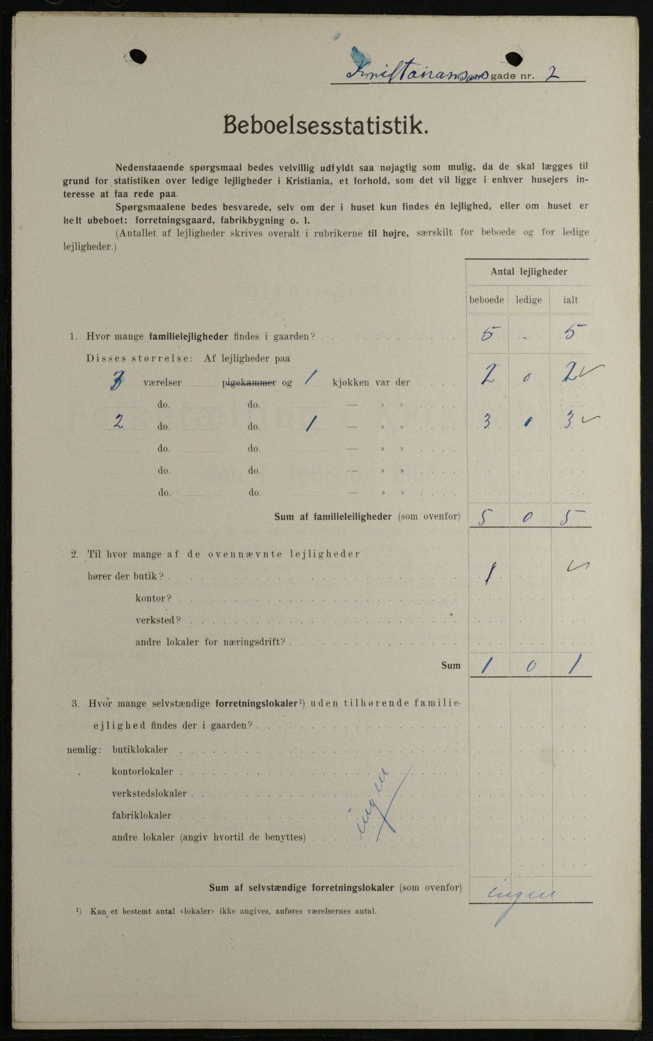 OBA, Kommunal folketelling 1.2.1908 for Kristiania kjøpstad, 1908, s. 48584