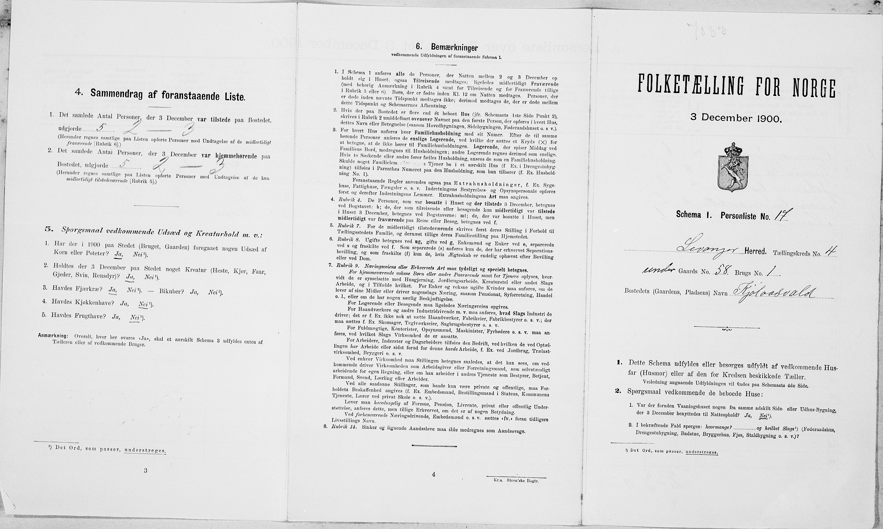 SAT, Folketelling 1900 for 1720 Levanger herred, 1900, s. 641