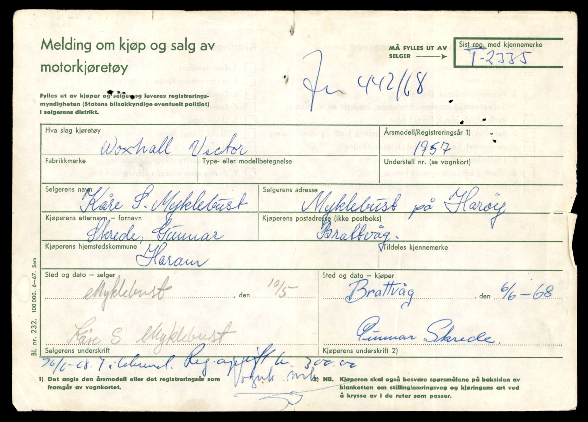 Møre og Romsdal vegkontor - Ålesund trafikkstasjon, SAT/A-4099/F/Fe/L0017: Registreringskort for kjøretøy T 1985 - T 10090, 1927-1998, s. 507