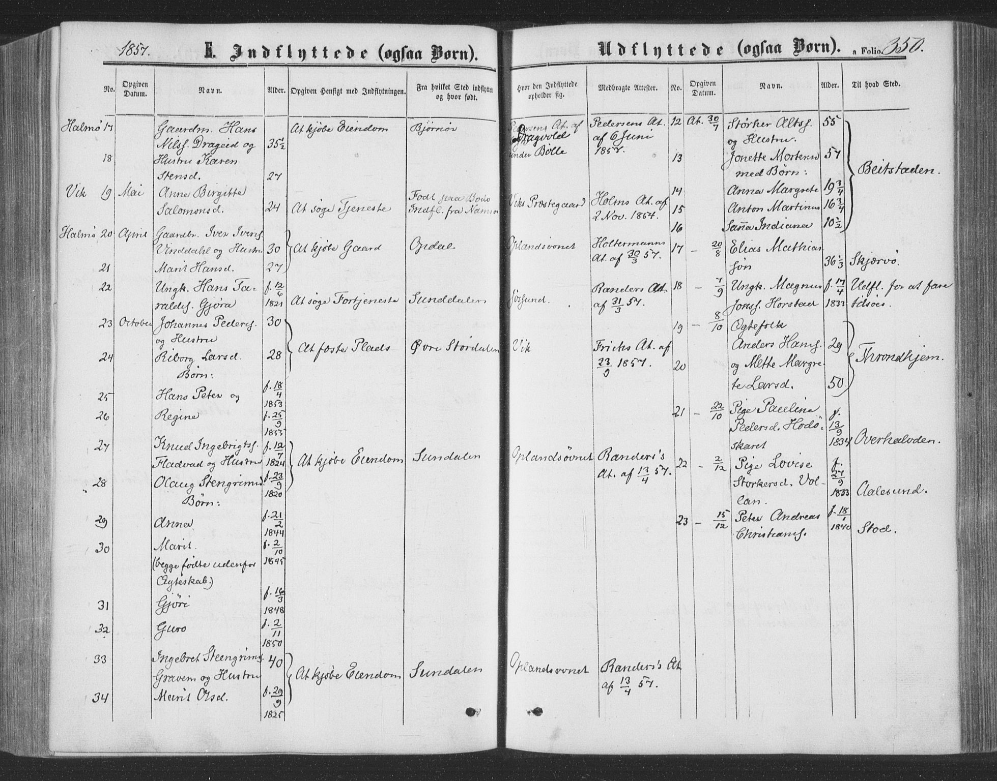 Ministerialprotokoller, klokkerbøker og fødselsregistre - Nord-Trøndelag, SAT/A-1458/773/L0615: Ministerialbok nr. 773A06, 1857-1870, s. 350