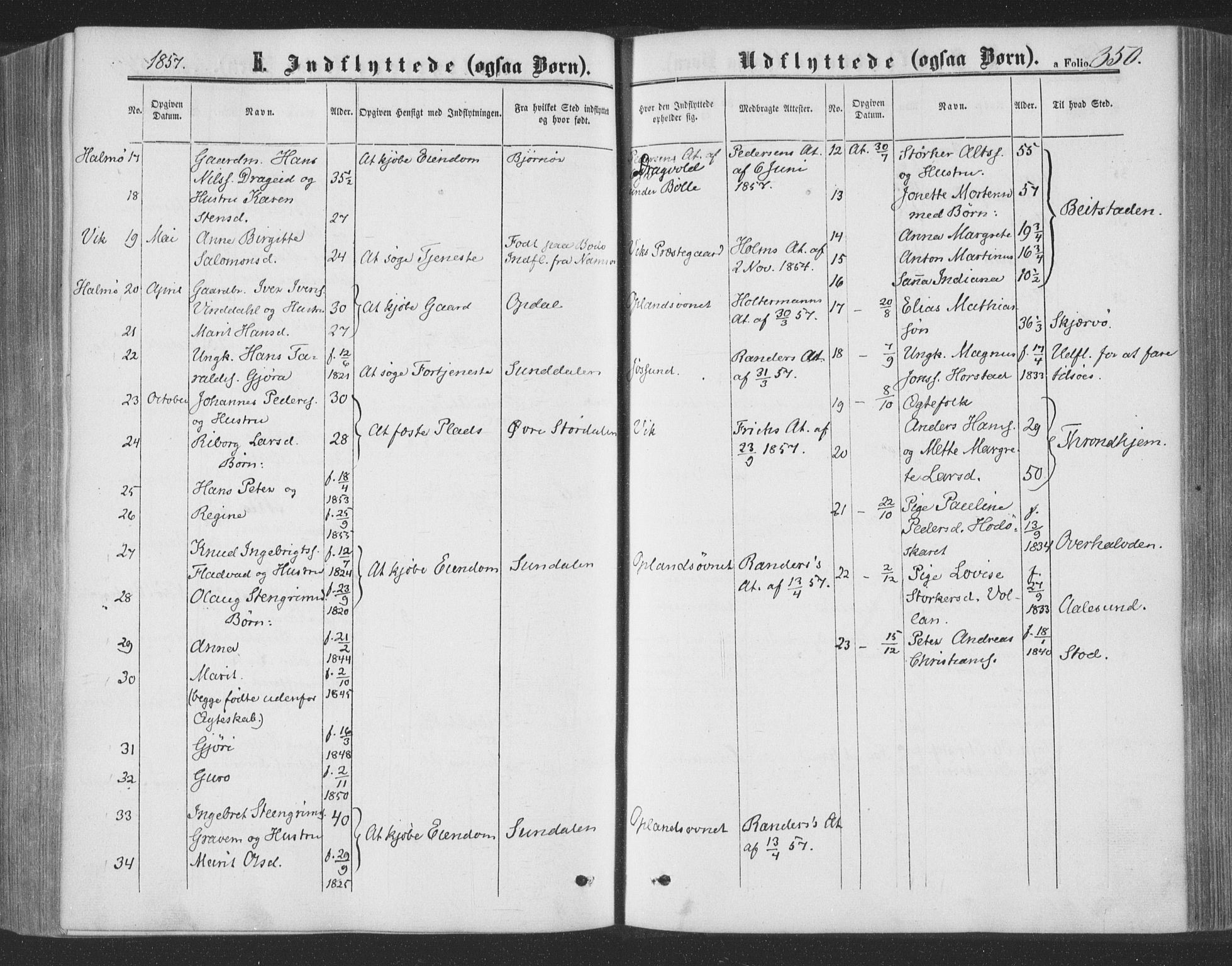 Ministerialprotokoller, klokkerbøker og fødselsregistre - Nord-Trøndelag, AV/SAT-A-1458/773/L0615: Ministerialbok nr. 773A06, 1857-1870, s. 350