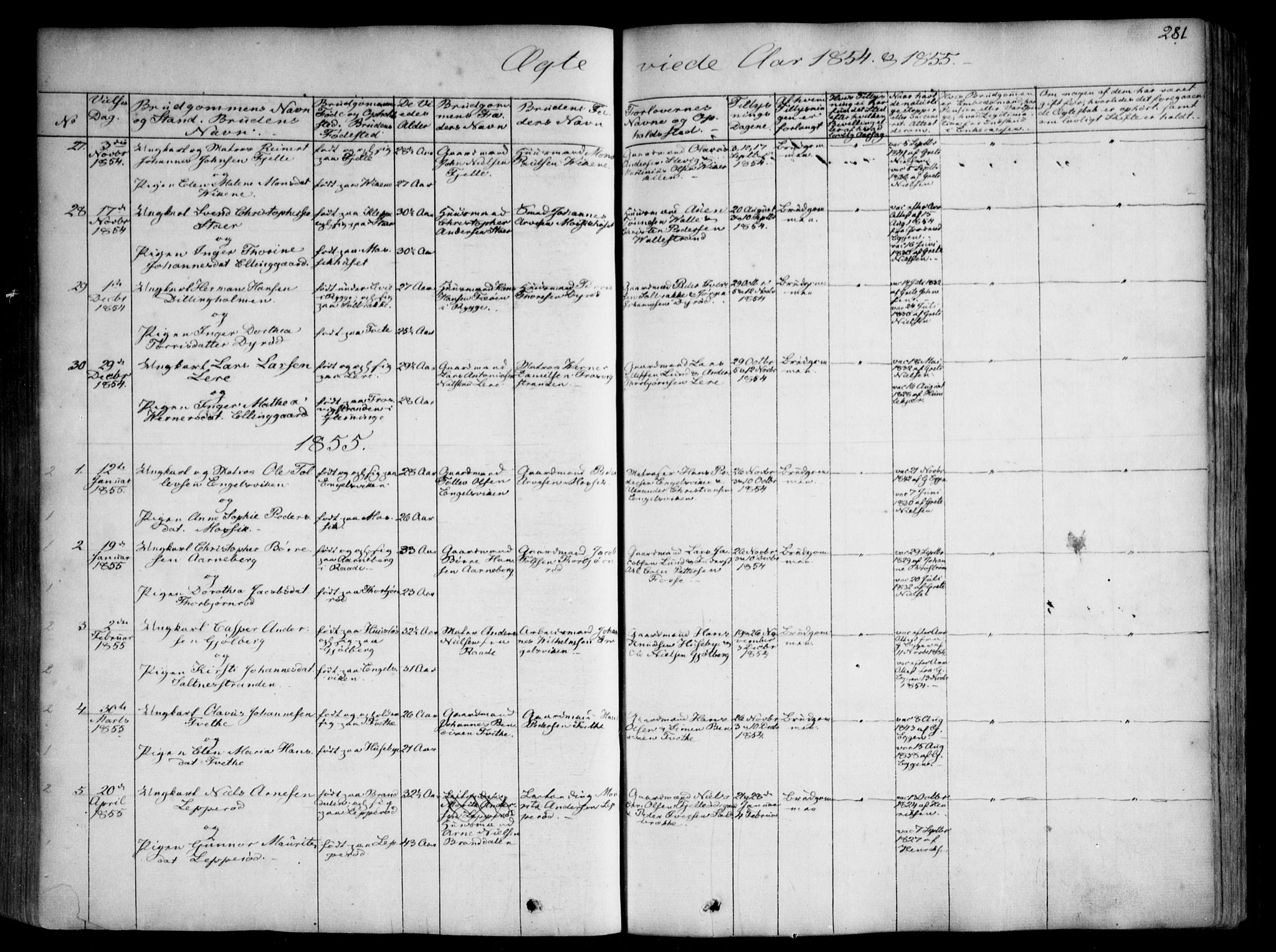 Onsøy prestekontor Kirkebøker, AV/SAO-A-10914/F/Fa/L0003: Ministerialbok nr. I 3, 1841-1860, s. 281