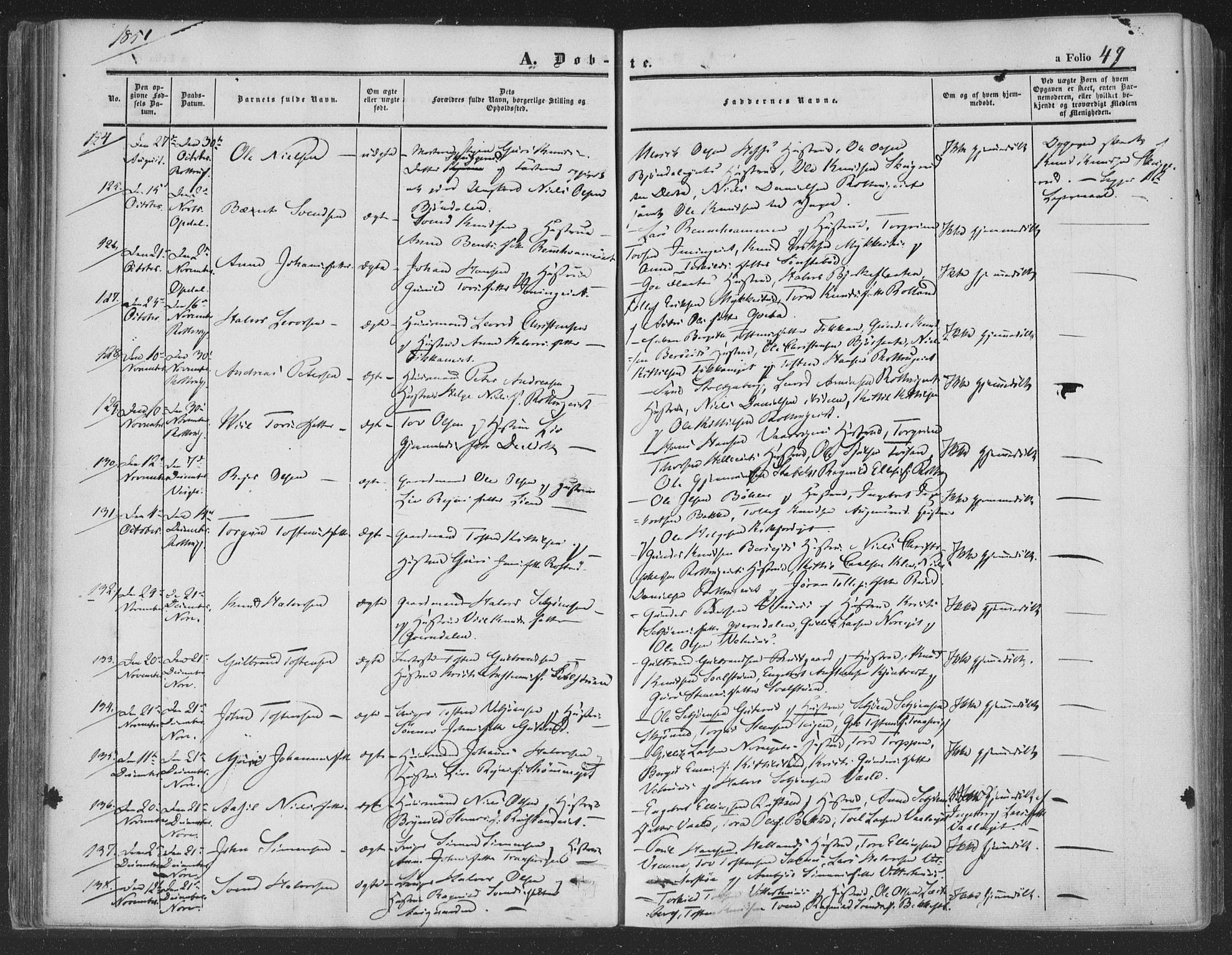 Rollag kirkebøker, AV/SAKO-A-240/F/Fa/L0008: Ministerialbok nr. I 8, 1847-1860, s. 49
