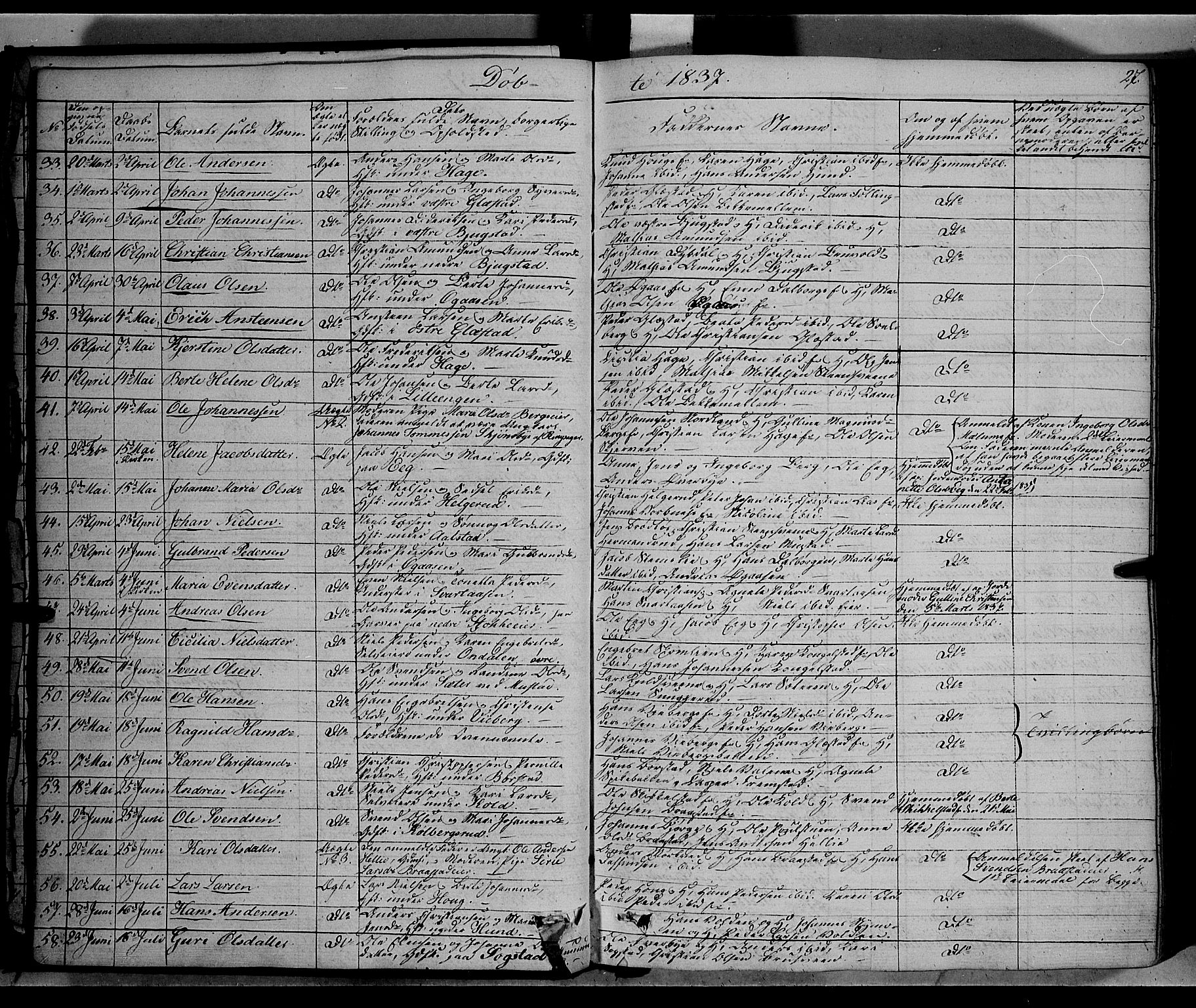 Vardal prestekontor, AV/SAH-PREST-100/H/Ha/Haa/L0005: Ministerialbok nr. 5, 1831-1853, s. 27