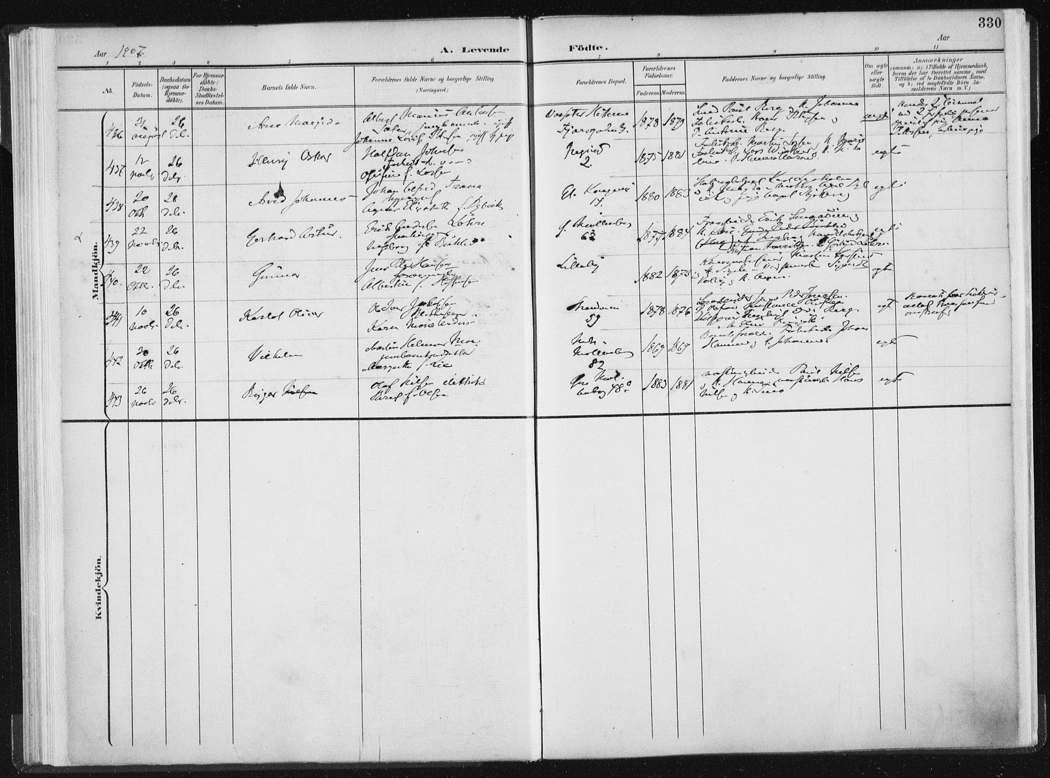 Ministerialprotokoller, klokkerbøker og fødselsregistre - Sør-Trøndelag, SAT/A-1456/604/L0200: Ministerialbok nr. 604A20II, 1901-1908, s. 330