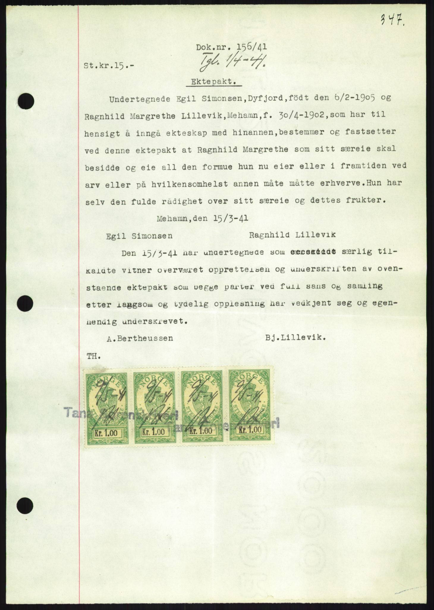 Oslo byskriverembete, AV/SAO-A-10227/2/G/Gb/L0072: Tinglyste ektepakter, Finnmark, bind 1, 1928-1950