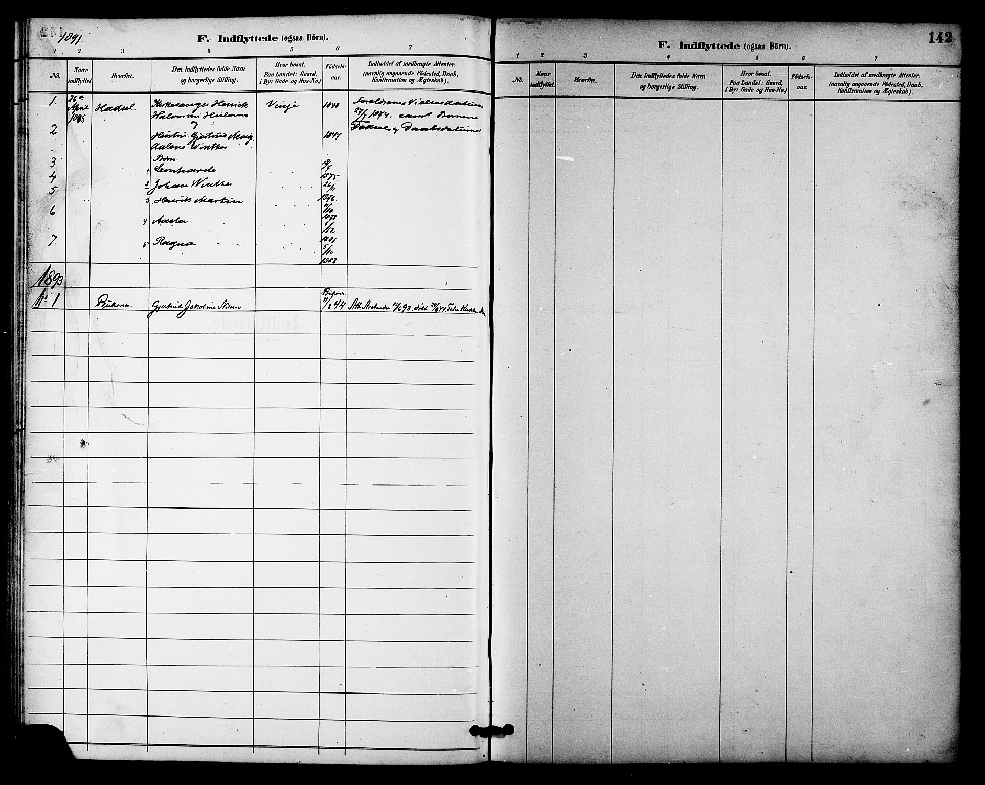 Ministerialprotokoller, klokkerbøker og fødselsregistre - Nordland, SAT/A-1459/876/L1097: Ministerialbok nr. 876A03, 1886-1896, s. 142
