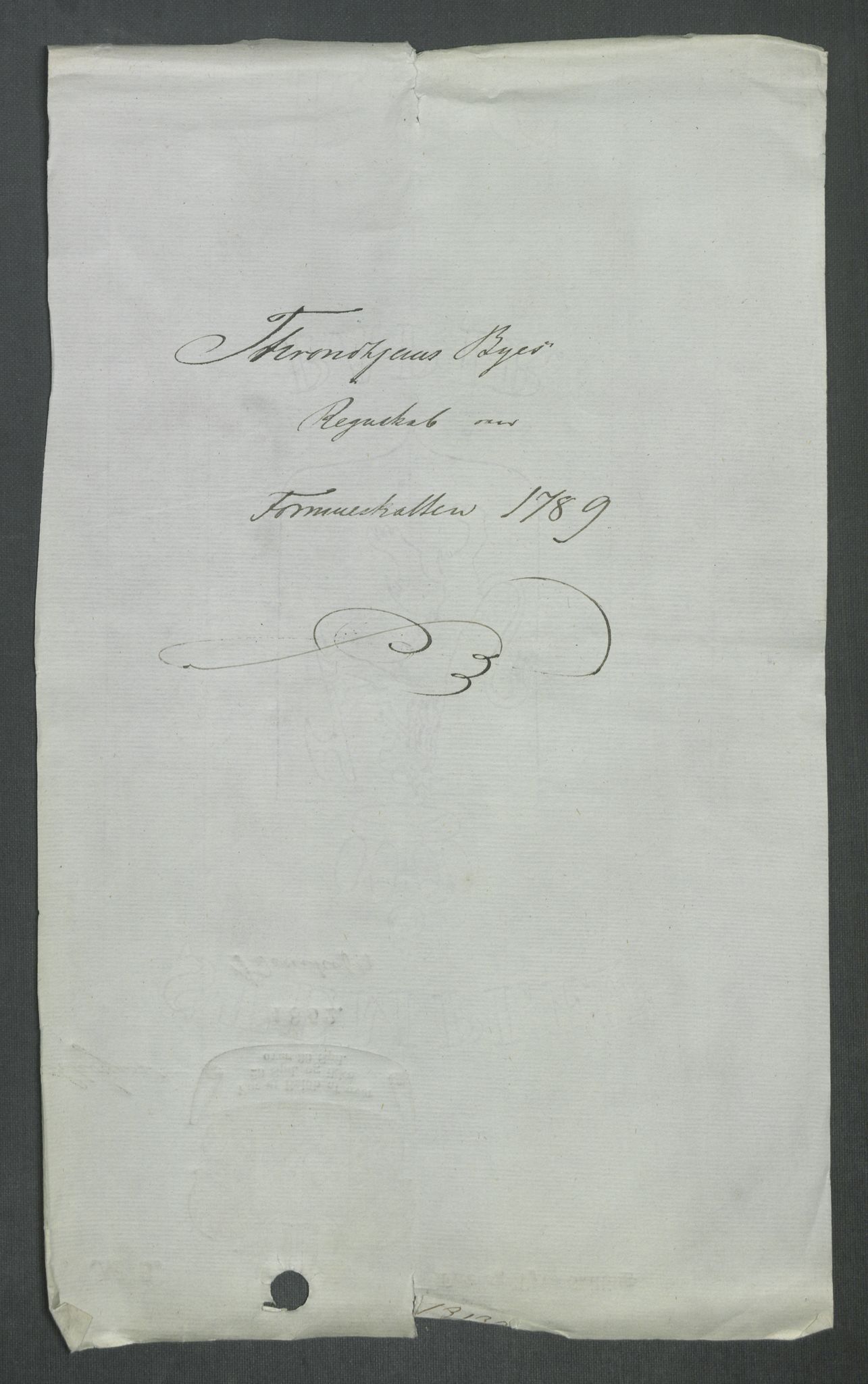 Rentekammeret inntil 1814, Reviderte regnskaper, Mindre regnskaper, AV/RA-EA-4068/Rf/Rfe/L0051: Toten fogderi, Trondheim, 1789, s. 301