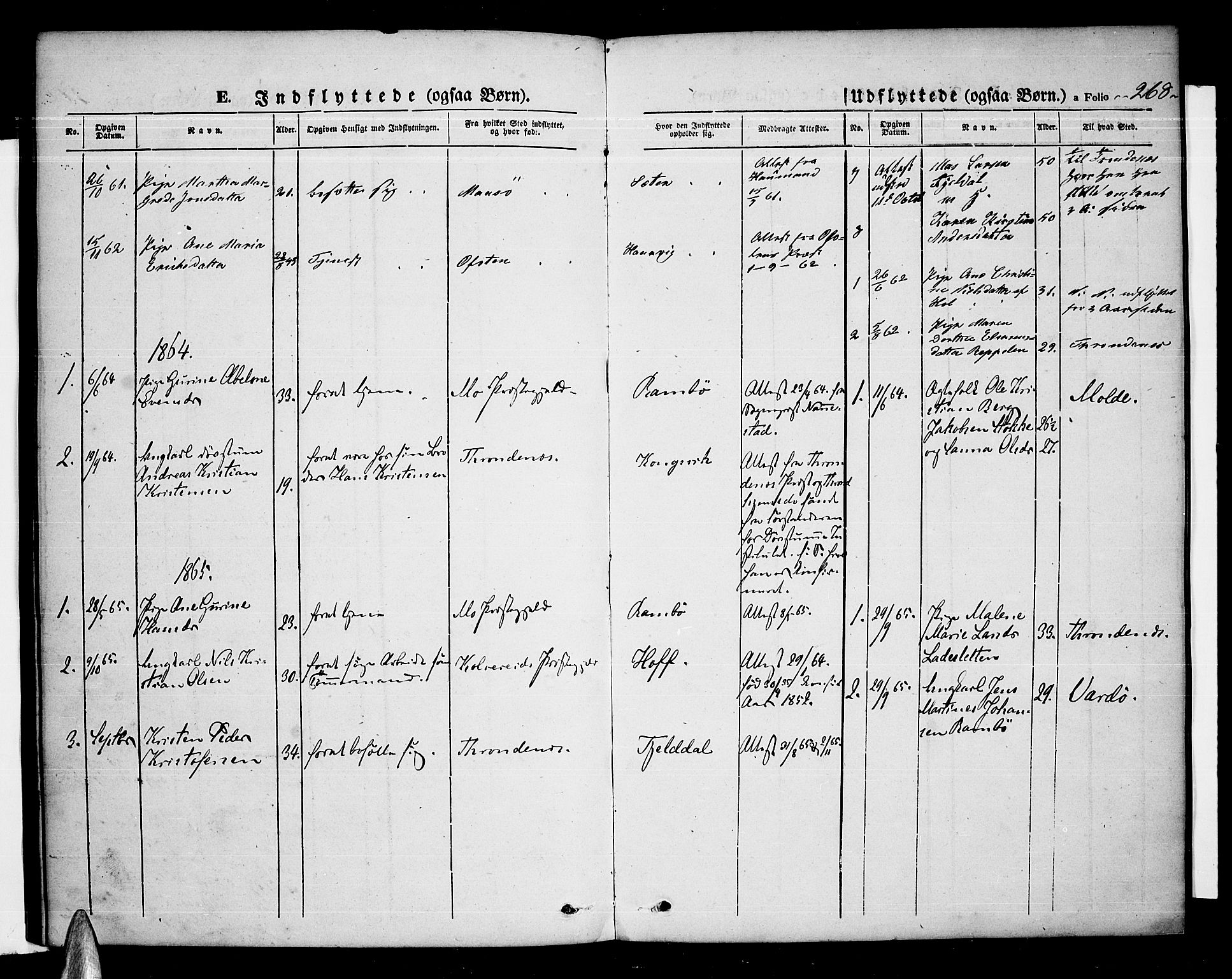 Ministerialprotokoller, klokkerbøker og fødselsregistre - Nordland, AV/SAT-A-1459/865/L0929: Klokkerbok nr. 865C01, 1840-1866, s. 268