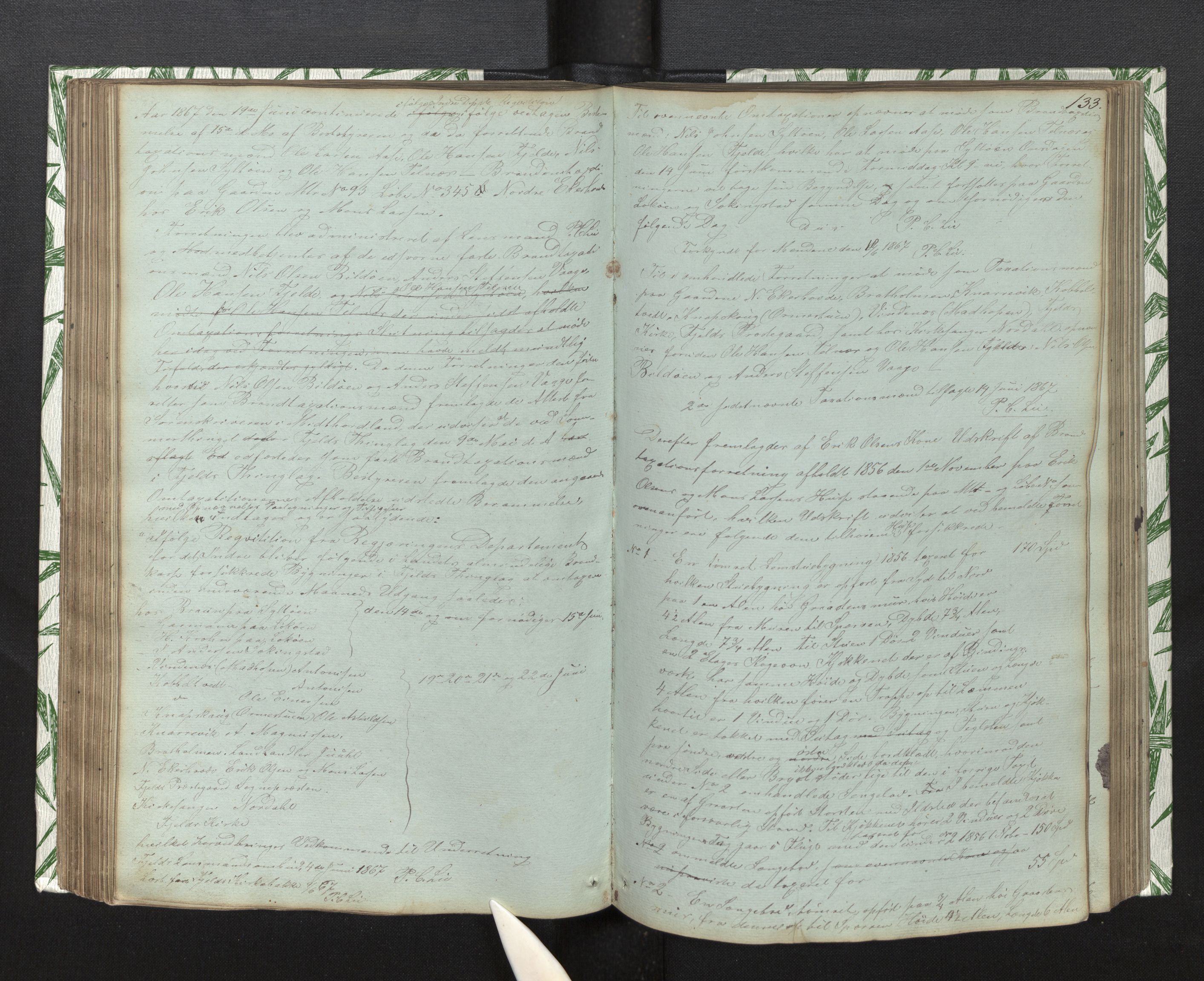 Lensmannen i Fjell, AV/SAB-A-32301/0012/L0001: Branntakstprotokoll, 1846-1877, s. 132b-133a