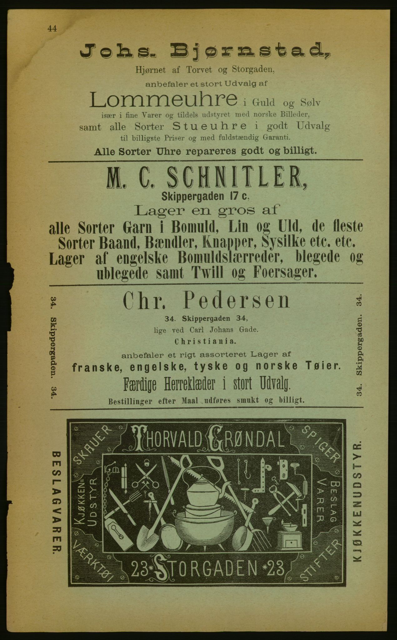 Kristiania/Oslo adressebok, PUBL/-, 1883, s. 44