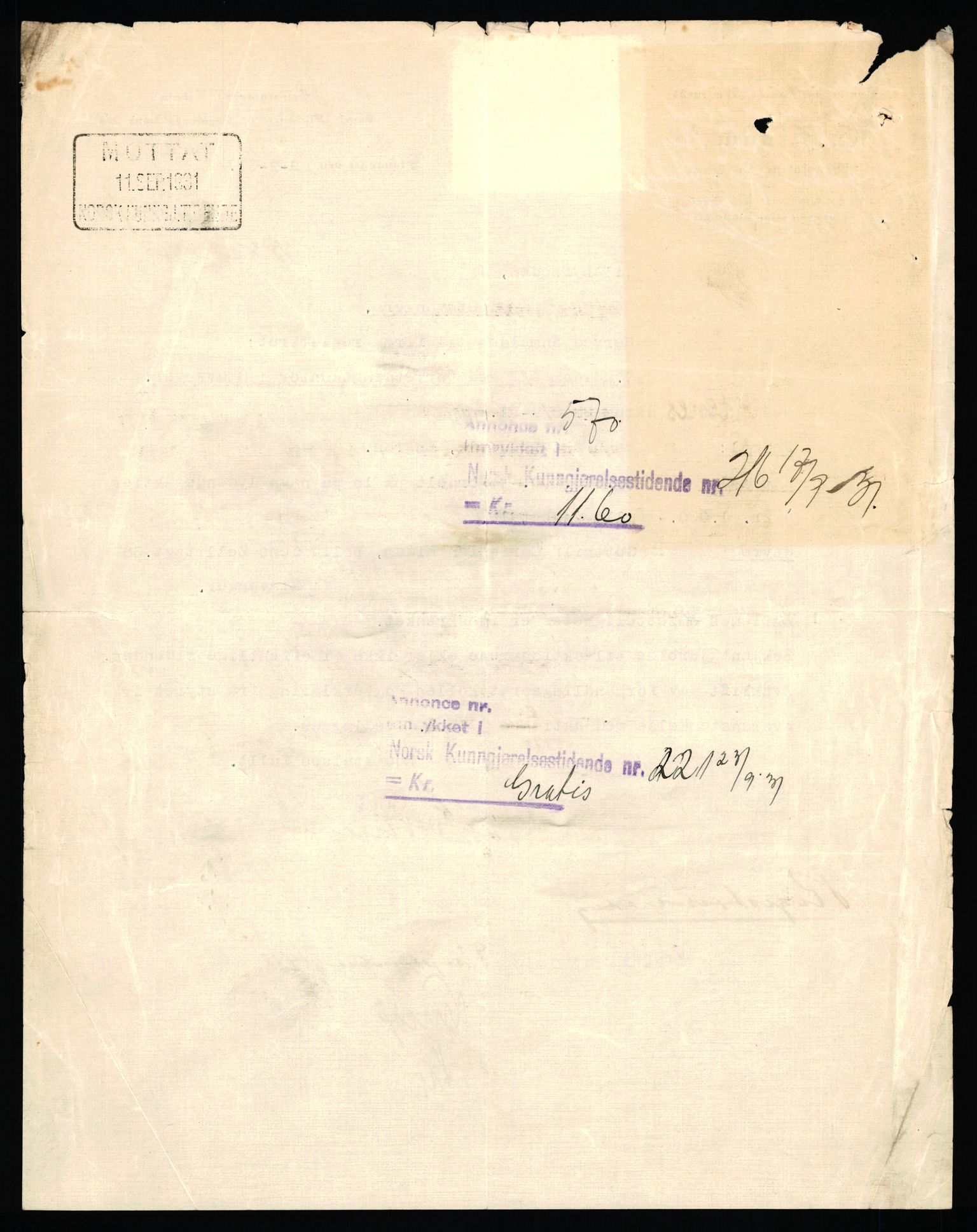Stavanger byfogd, AV/SAST-A-101408/002/J/Jd/Jde/L0034: Registreringsmeldinger og bilag. Aksjeselskap, 99-165, 1915-1961, s. 27