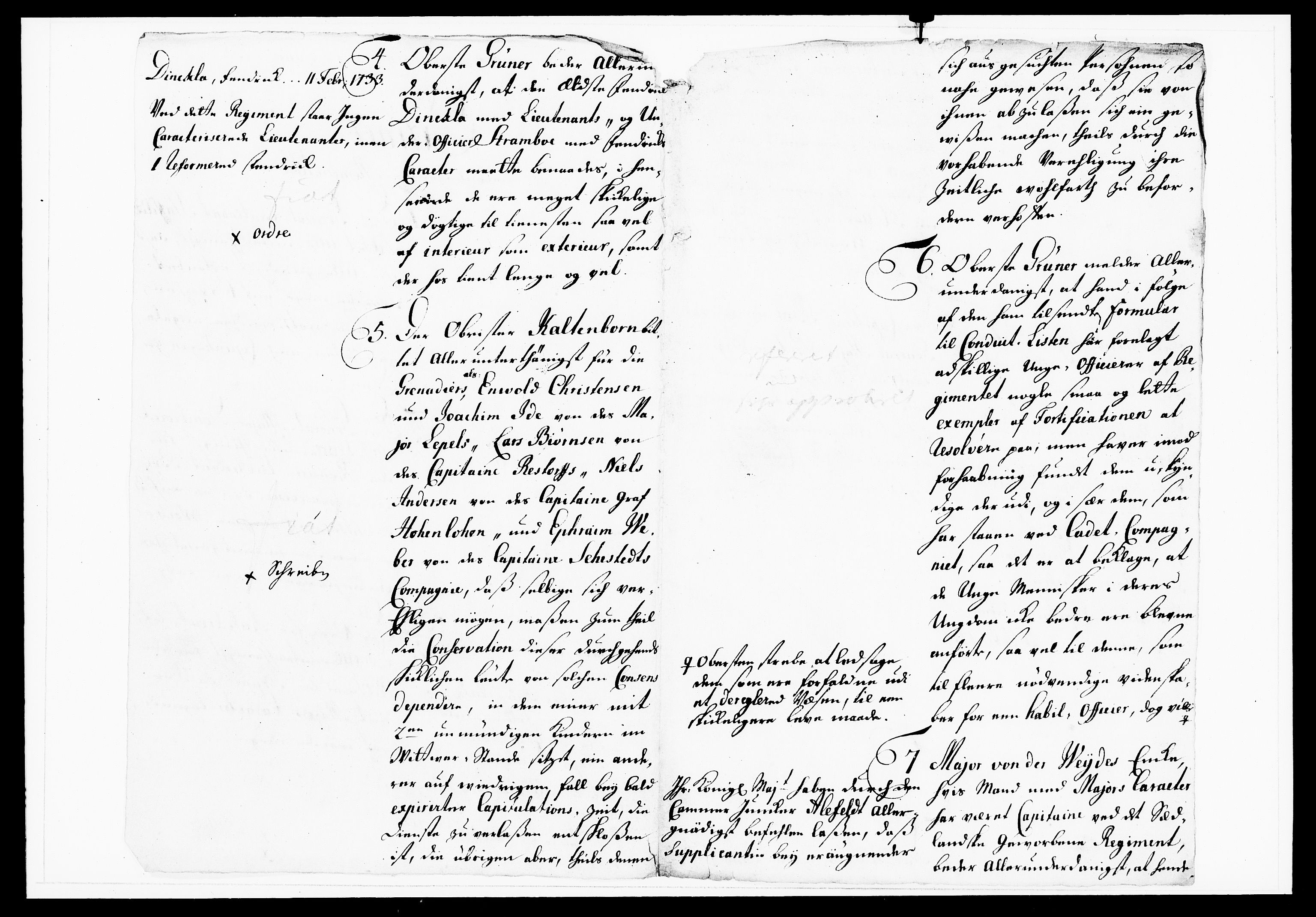 Krigskollegiet, Krigskancelliet, DRA/A-0006/-/1143-1150: Refererede sager, 1738, s. 41