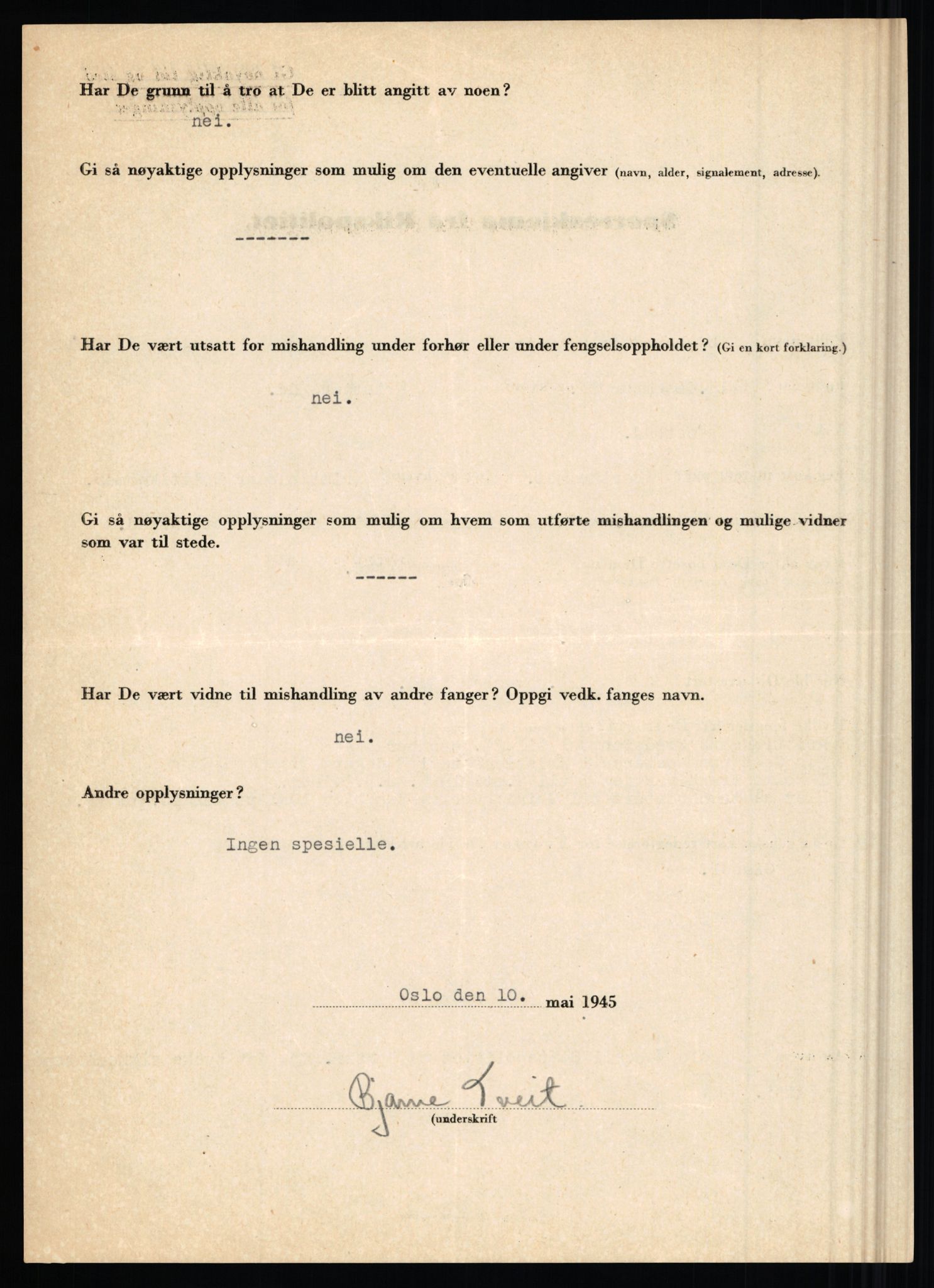 Rikspolitisjefen, AV/RA-S-1560/L/L0017: Tidemann, Hermann G. - Veum, Tjostolv, 1940-1945, s. 538