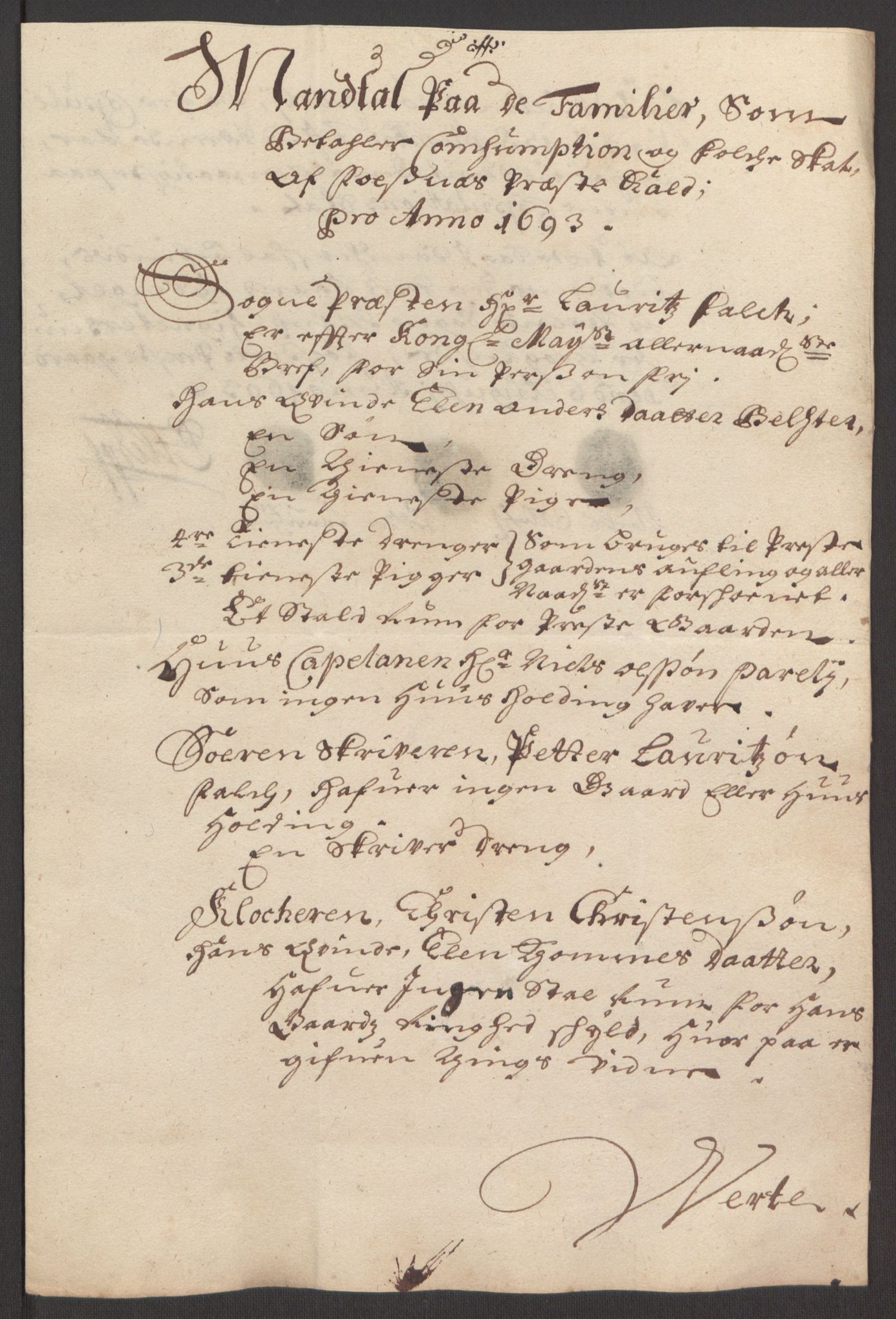 Rentekammeret inntil 1814, Reviderte regnskaper, Fogderegnskap, AV/RA-EA-4092/R64/L4424: Fogderegnskap Namdal, 1692-1695, s. 273