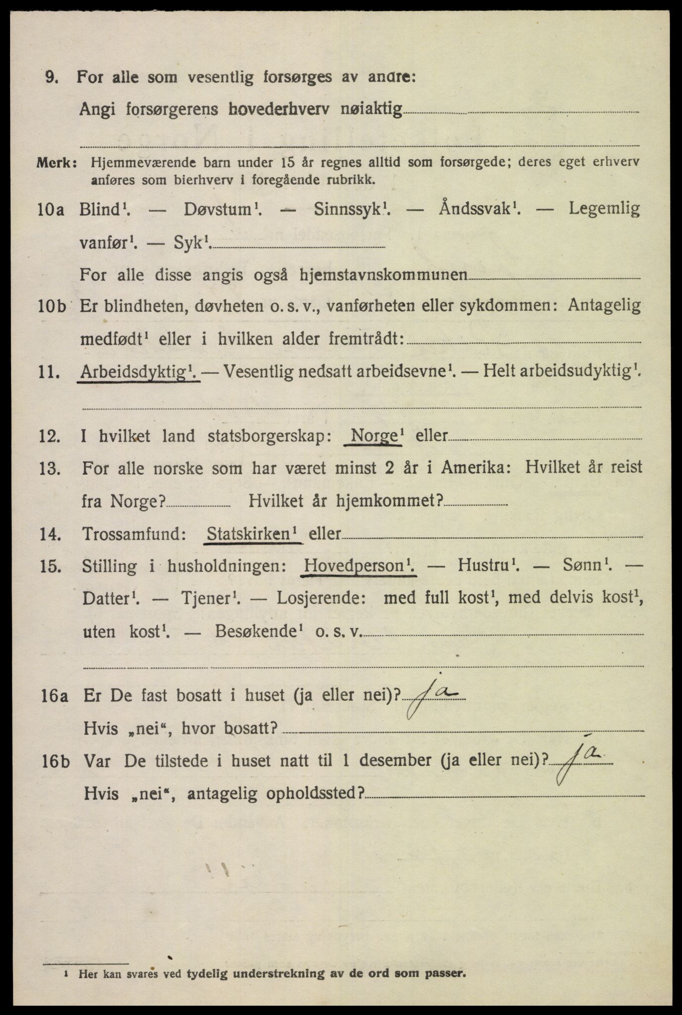 SAK, Folketelling 1920 for 1040 Spind herred, 1920, s. 1600