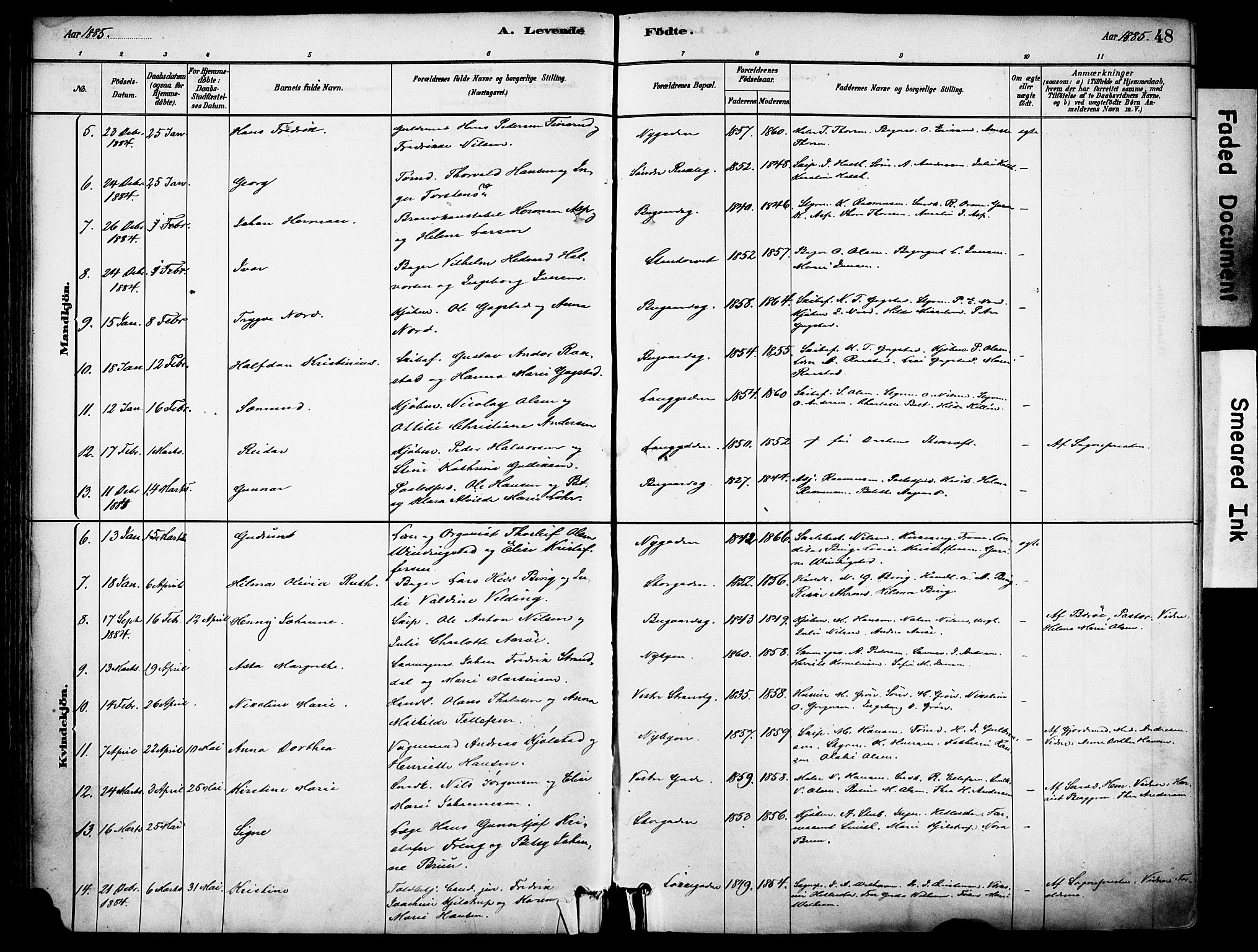 Sandefjord kirkebøker, AV/SAKO-A-315/F/Fa/L0002: Ministerialbok nr. 2, 1880-1894, s. 48