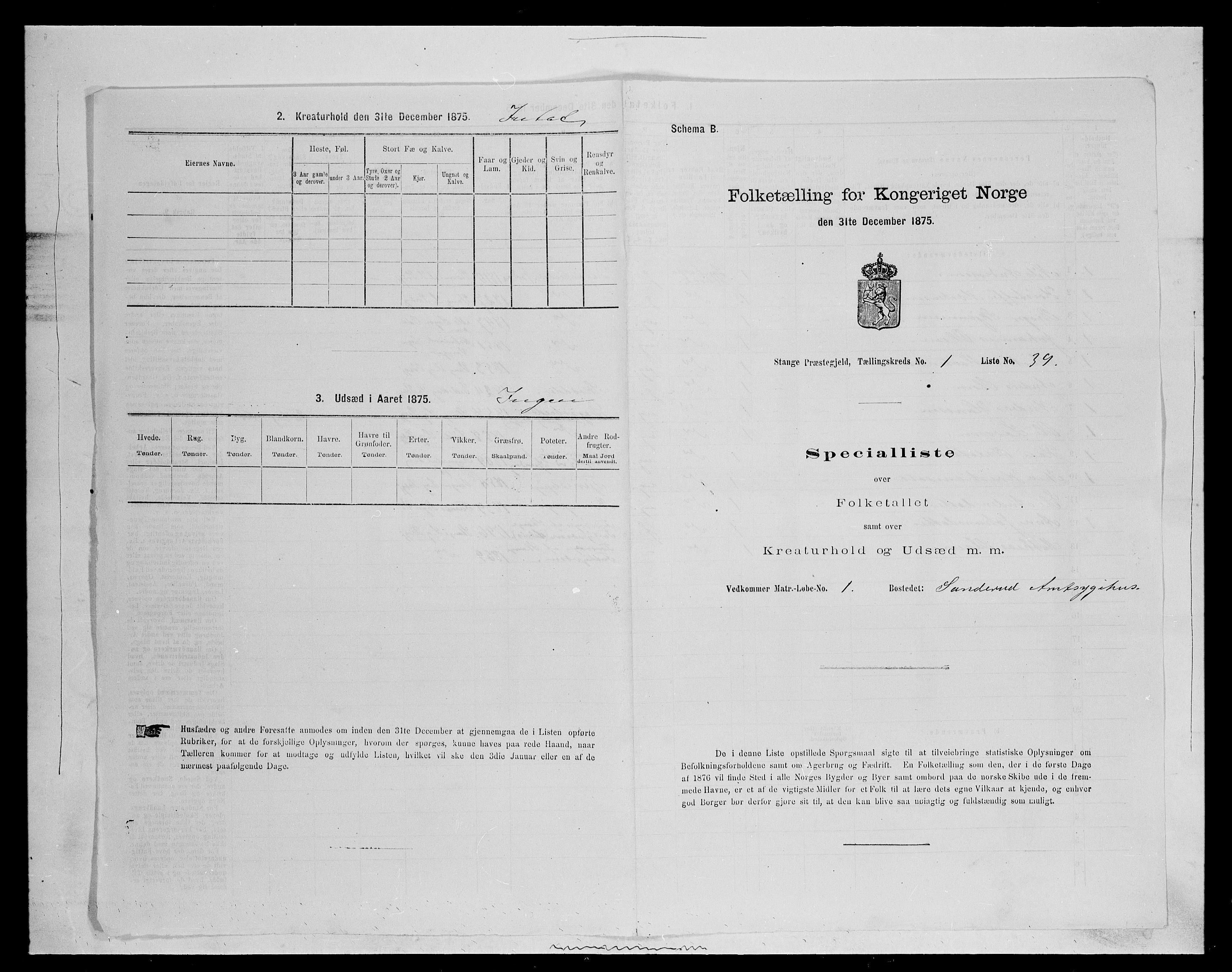 SAH, Folketelling 1875 for 0417P Stange prestegjeld, 1875, s. 178