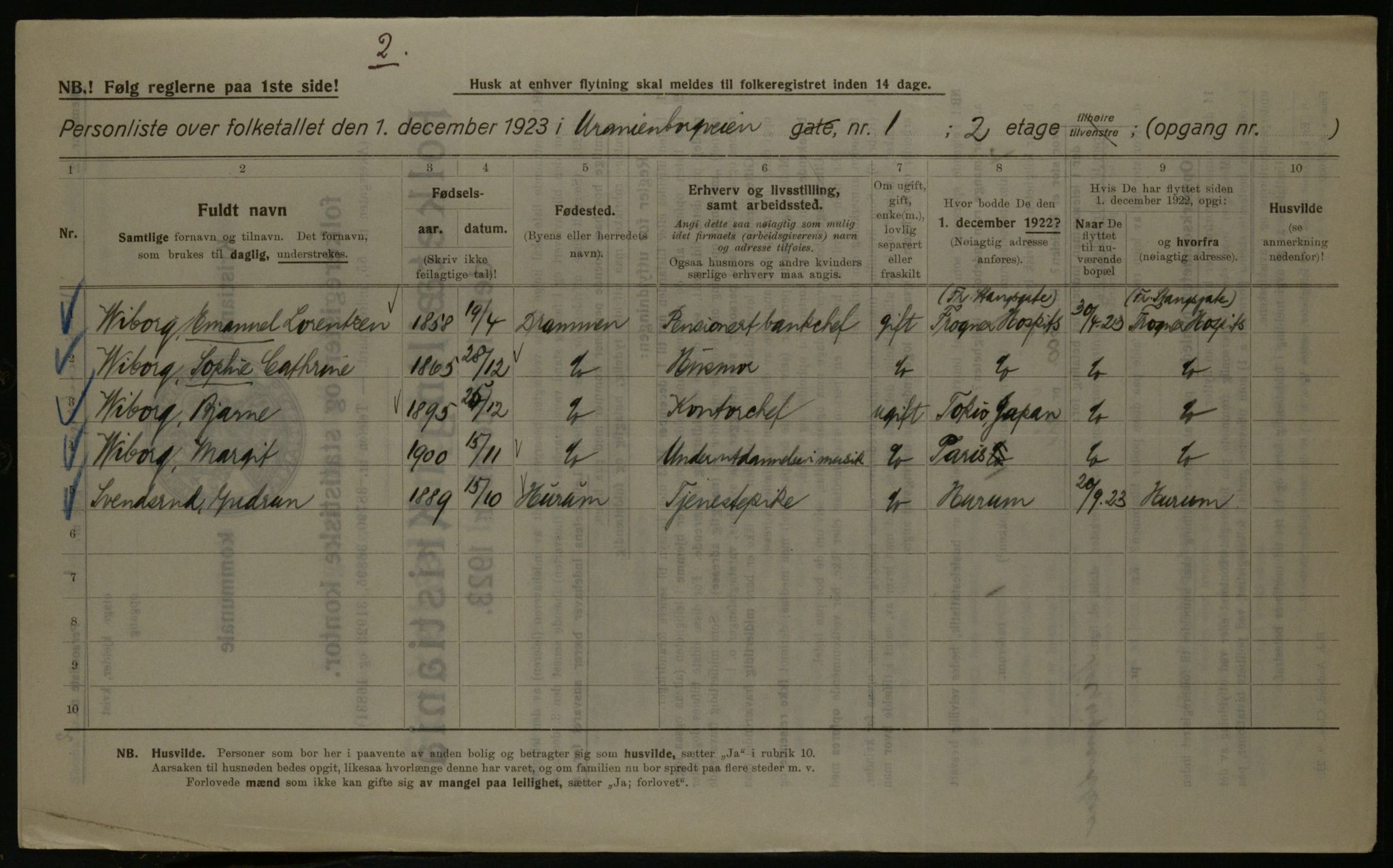 OBA, Kommunal folketelling 1.12.1923 for Kristiania, 1923, s. 133043