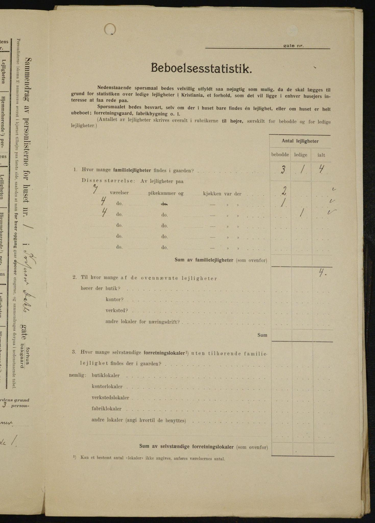 OBA, Kommunal folketelling 1.2.1909 for Kristiania kjøpstad, 1909, s. 73701