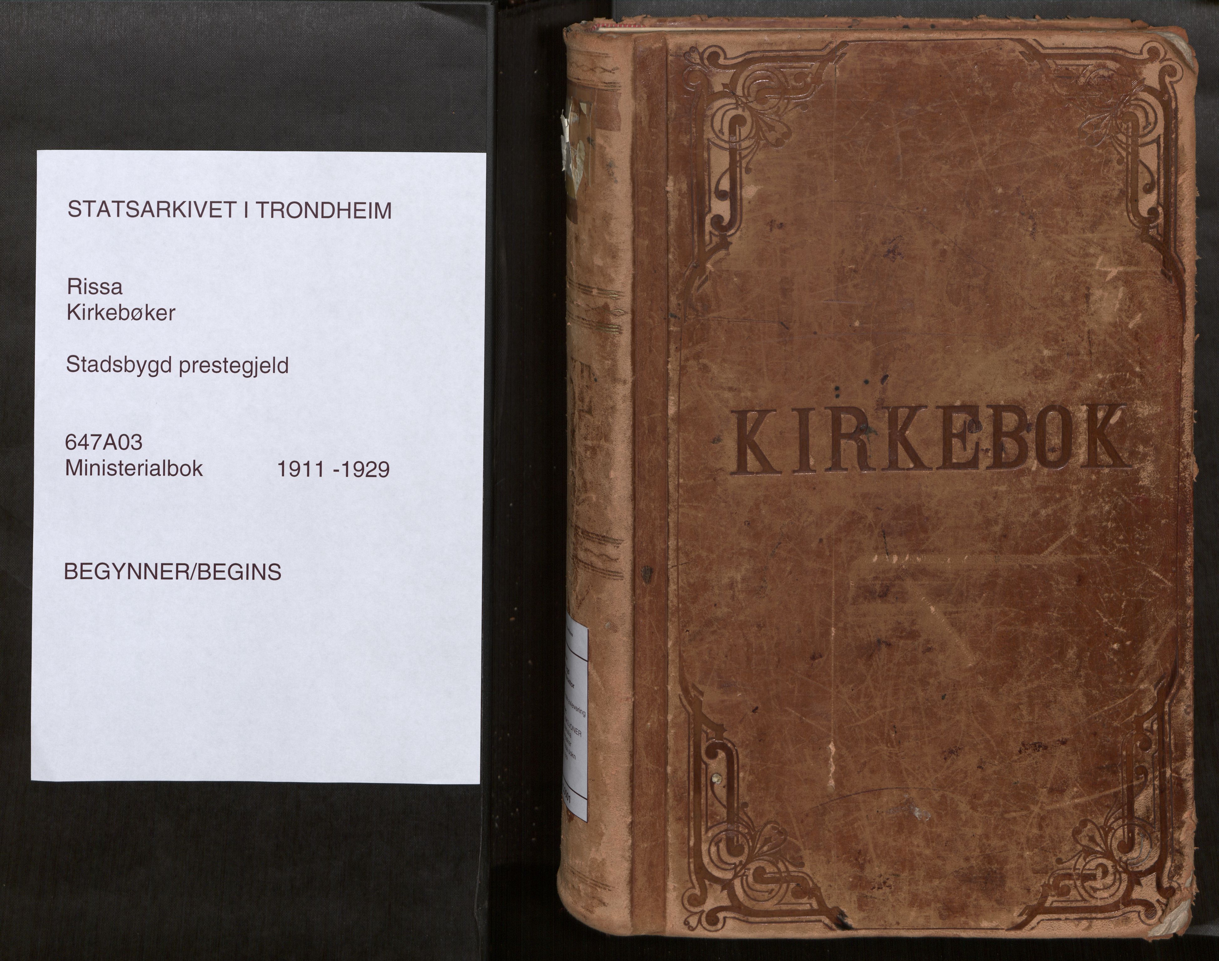 Stadsbygd sokneprestkontor, AV/SAT-A-1117/1/I/I1/I1a/L0001: Ministerialbok nr. 1, 1911-1929