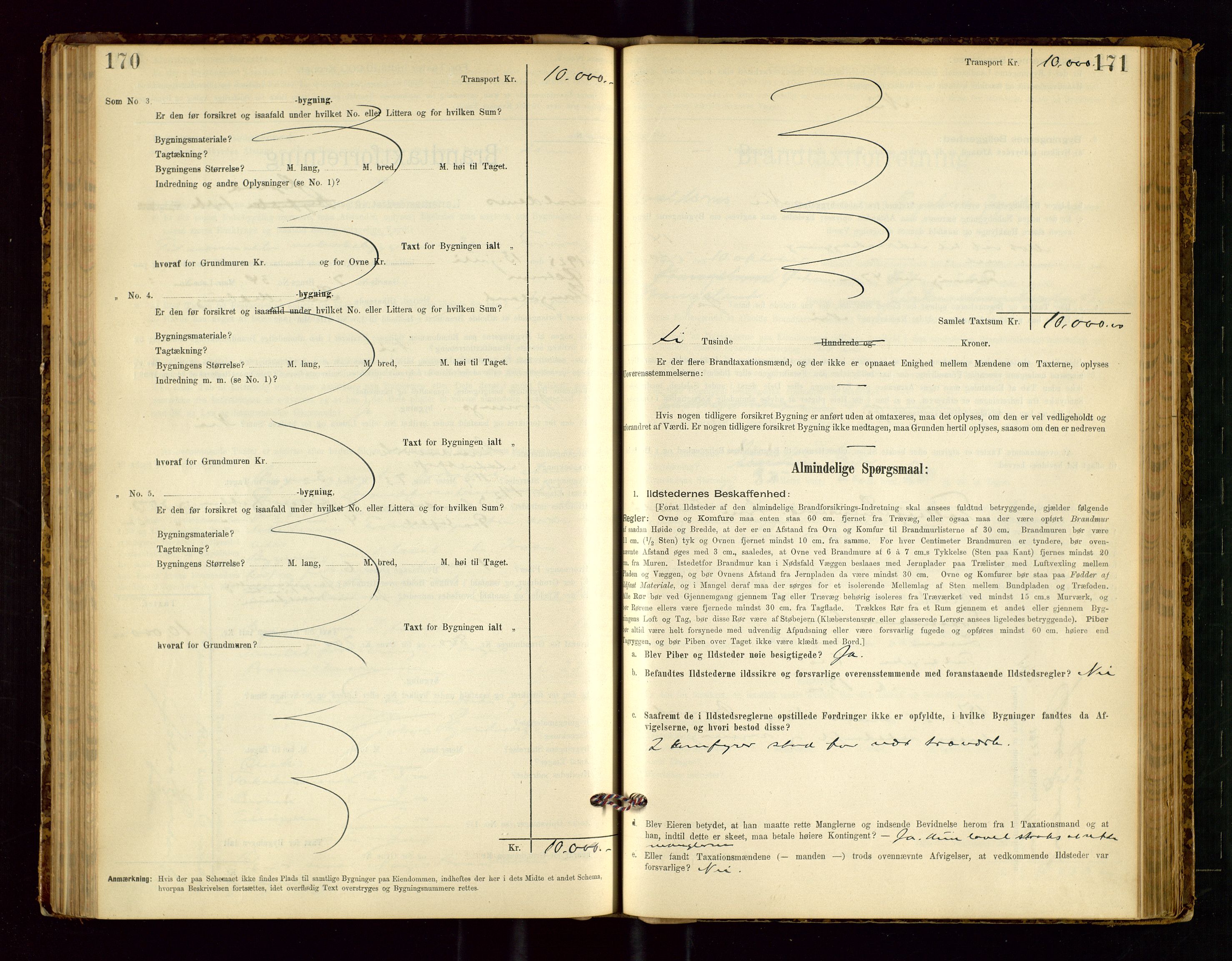 Avaldsnes lensmannskontor, AV/SAST-A-100286/Gob/L0001: "Brandtaxationsprotokol for Avaldsnes Lensmandsdistrikt Ryfylke Fogderi", 1894-1925, s. 170-171