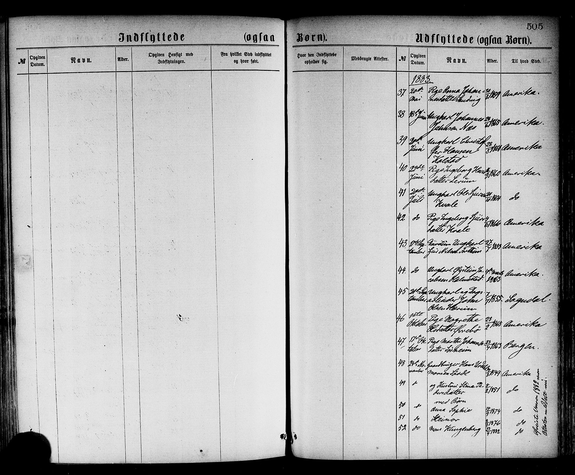 Luster sokneprestembete, AV/SAB-A-81101/H/Haa/Haaa/L0010: Ministerialbok nr. A 10, 1871-1886, s. 505